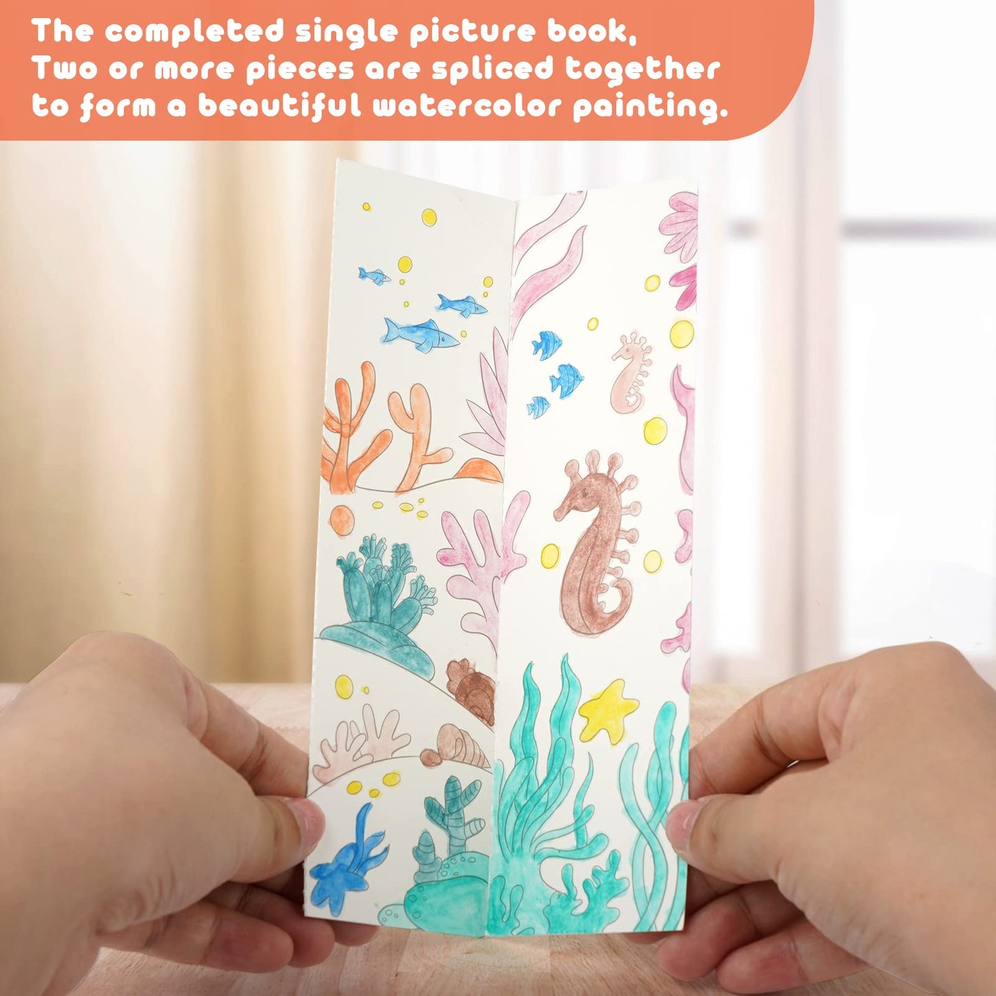 Cavnewt Watercolor Coloring Books for Kids 4-8 — Mess-Free Pocket Painting Set