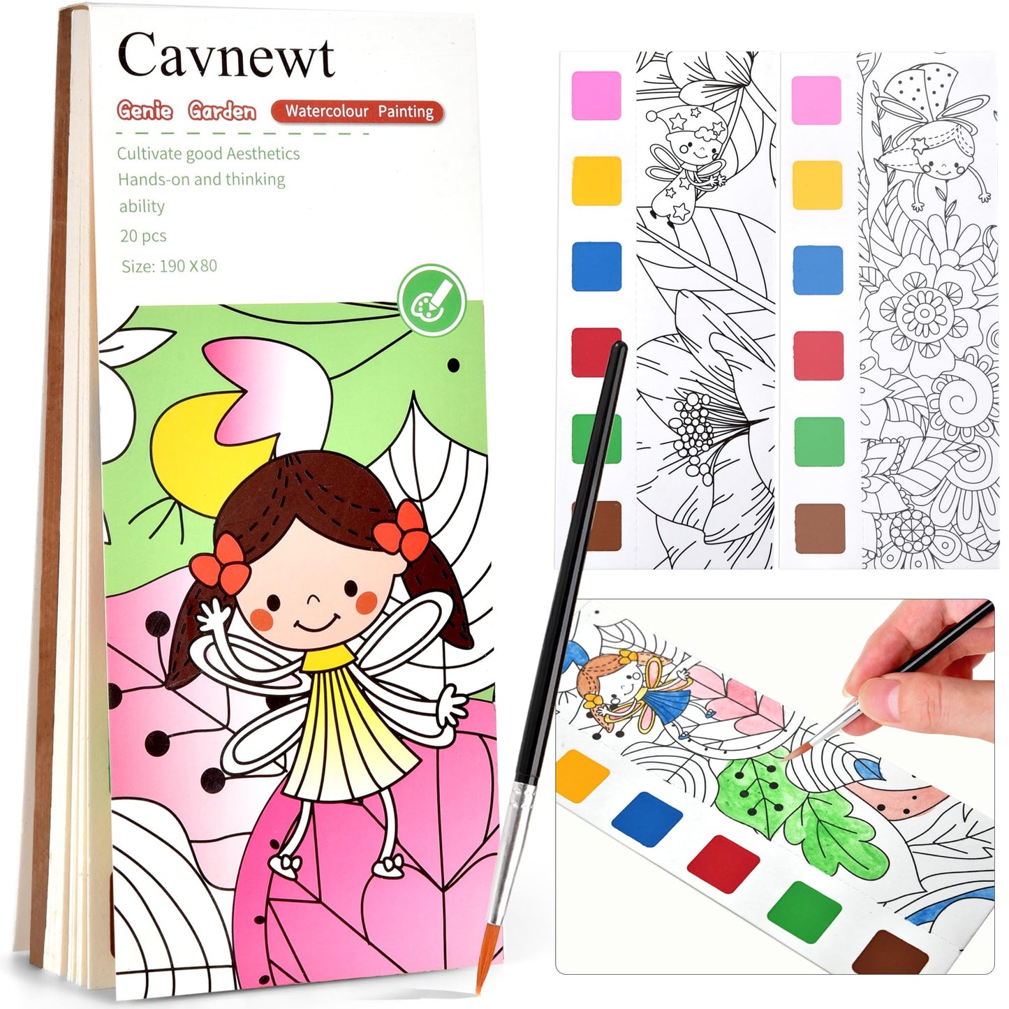 Cavnewt Watercolor Coloring Books for Kids 4-8 – Mess-Free Pocket Painting