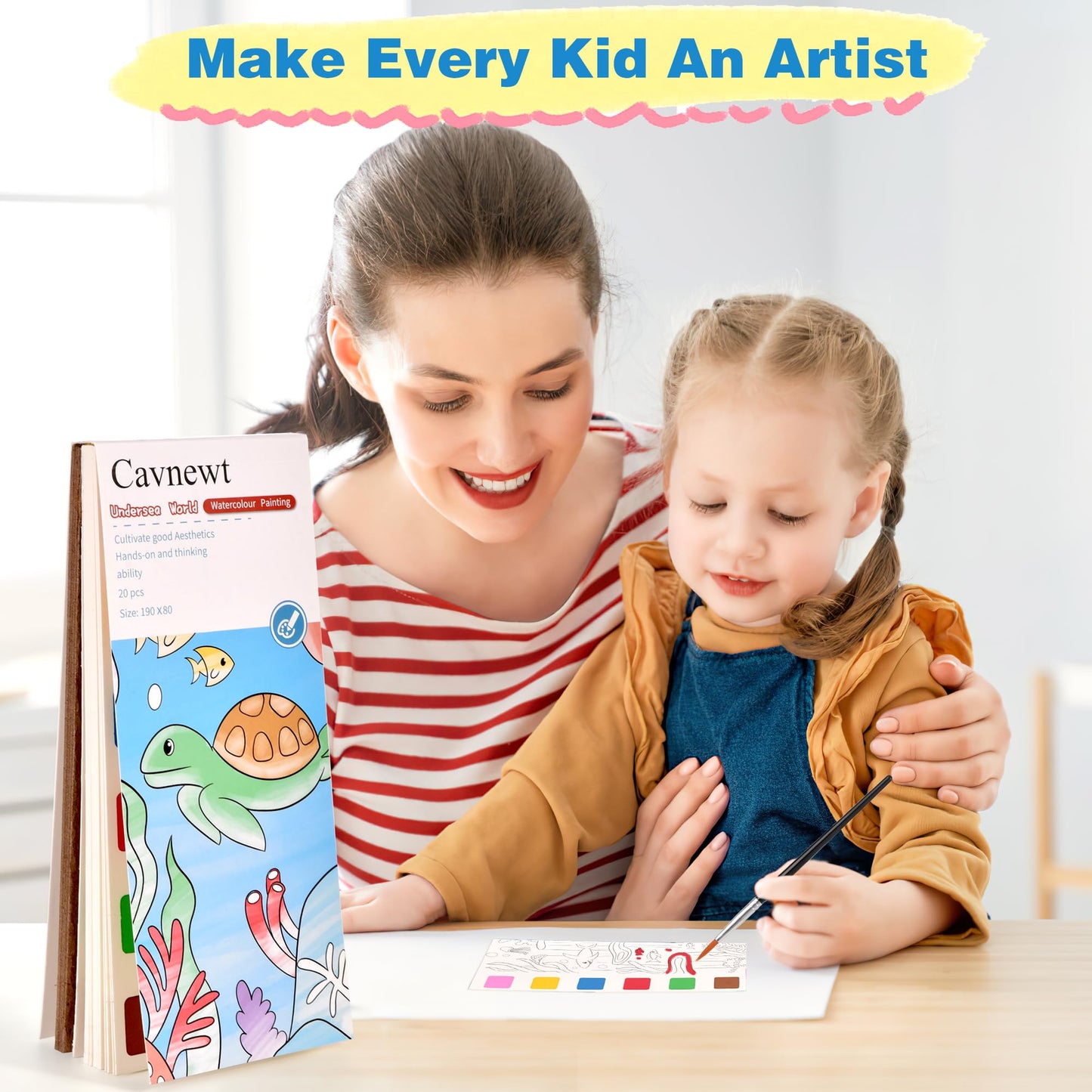 Cavnewt 4Pack Mini Paint Pad – Mess-Free Pocket Watercolor Set for Kids