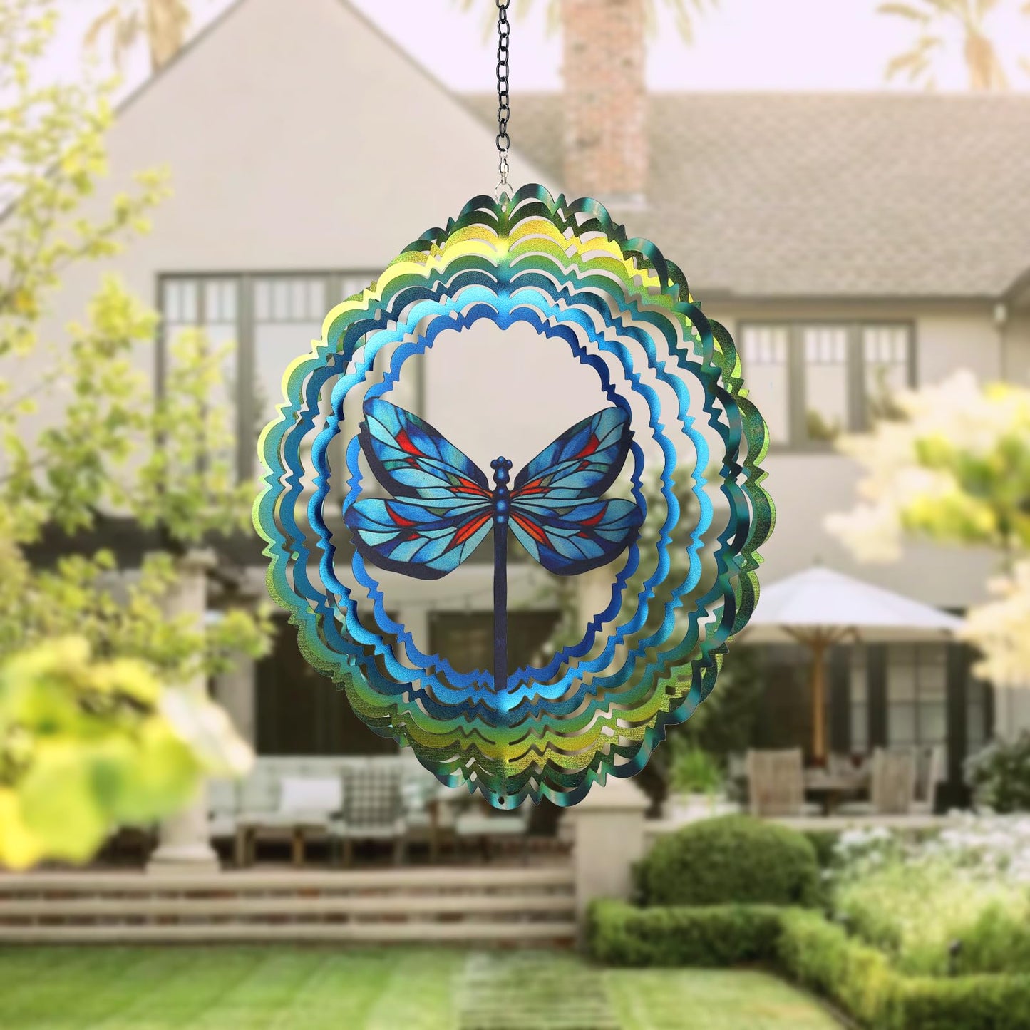 Cawalap Dragonfly Wind Spinner – 12-Inch 3D Garden Outdoor Decor