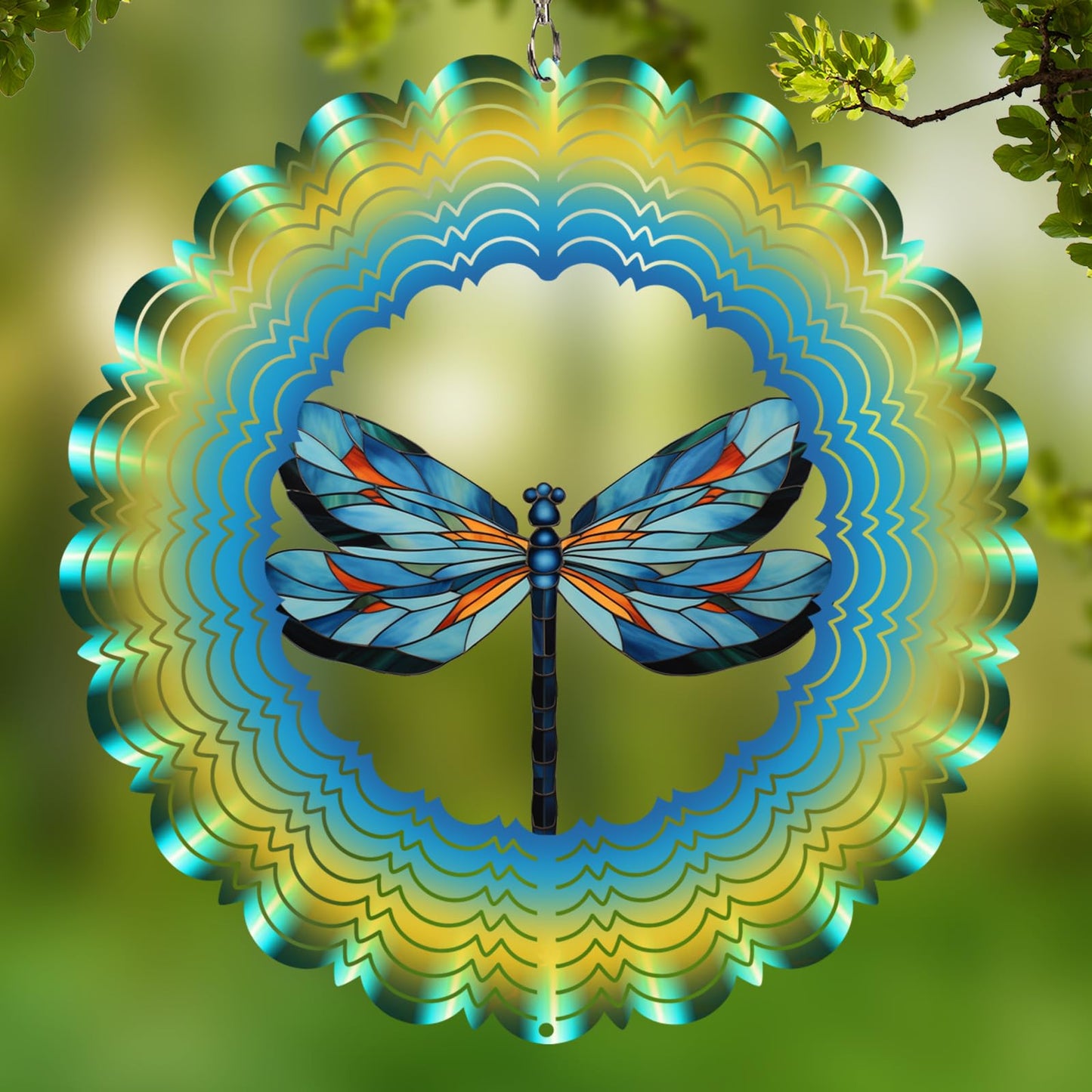 Cawalap Dragonfly Wind Spinner – 12-Inch 3D Garden Outdoor Decor