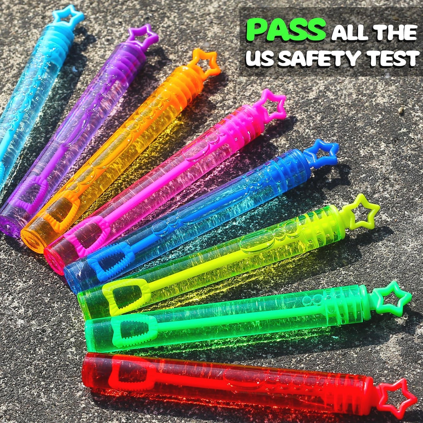 Cawiew 32 Pcs Neon Star Bubble Wands – 8 Colors Gift Box Party Favors for Kids
