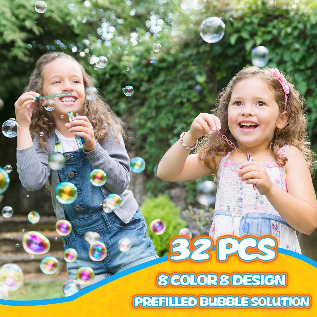 Cawiew 32-Pack Unicorn Bubble Wands with Stickers – Pastel Party Favors