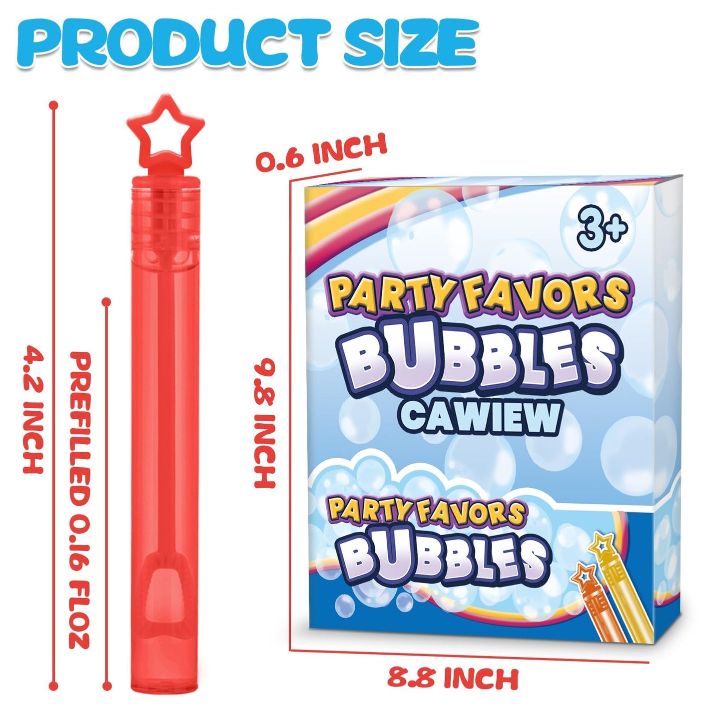 Cawiew 32 Pcs Neon Star Bubble Wands – 8 Colors Gift Box Party Favors for Kids