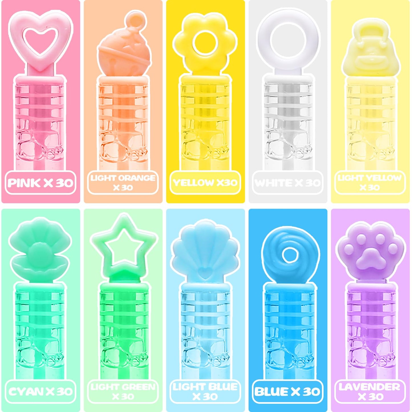 Cawiew Kids Bubble Party Favors 300-Pack Mini Bubbles with Gift Box Pastel