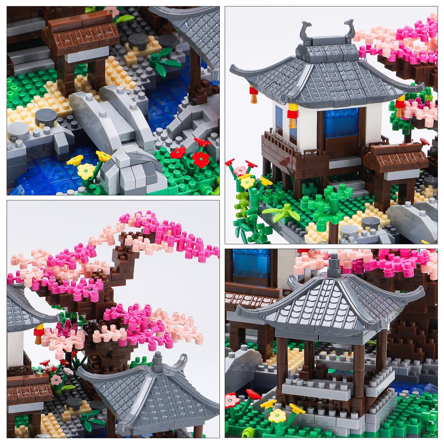 CAXIMSY Cherry Blossom Bonsai Tree House Building Set – 3320 PCS Micro Mini Blocks, Chinese Architecture Gift for Kids & Adults