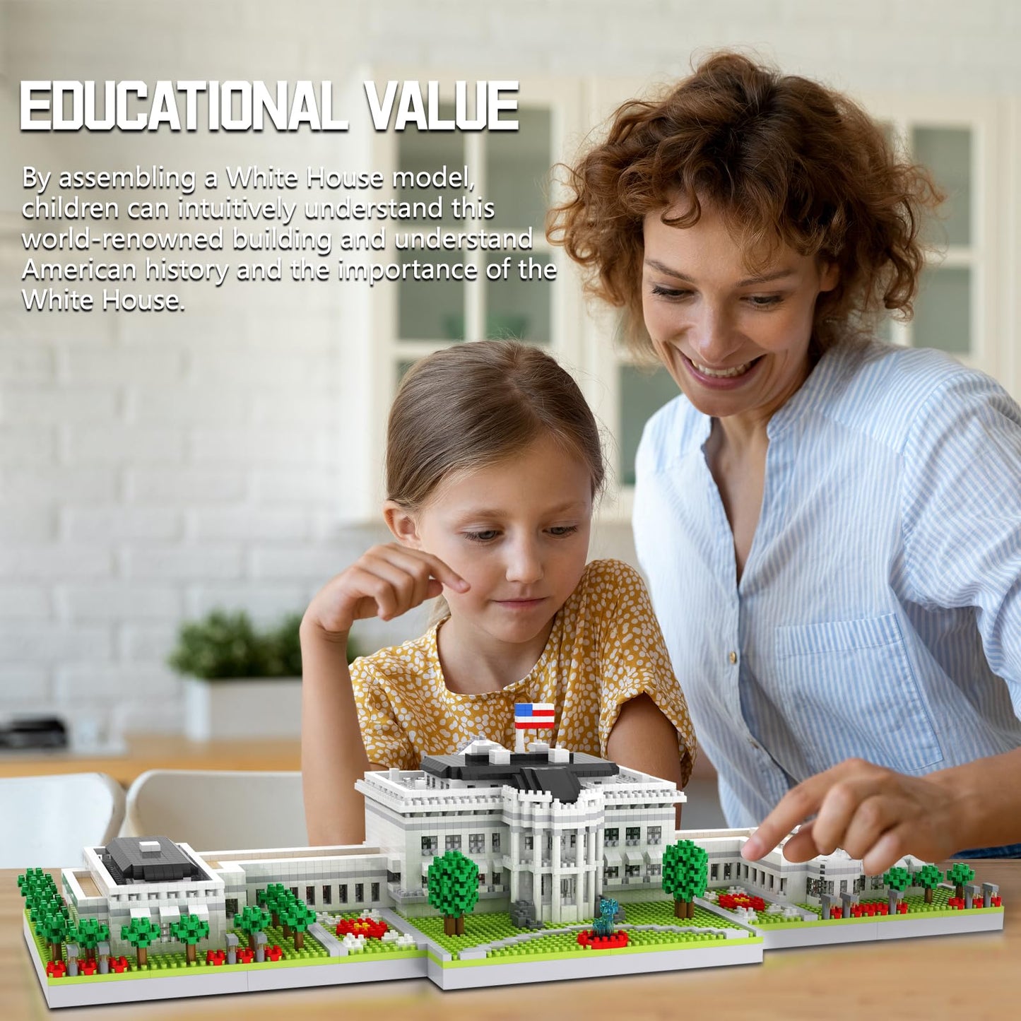 CAXIMSY White House Model – 3000-Piece Micro Building Block Set for Adults