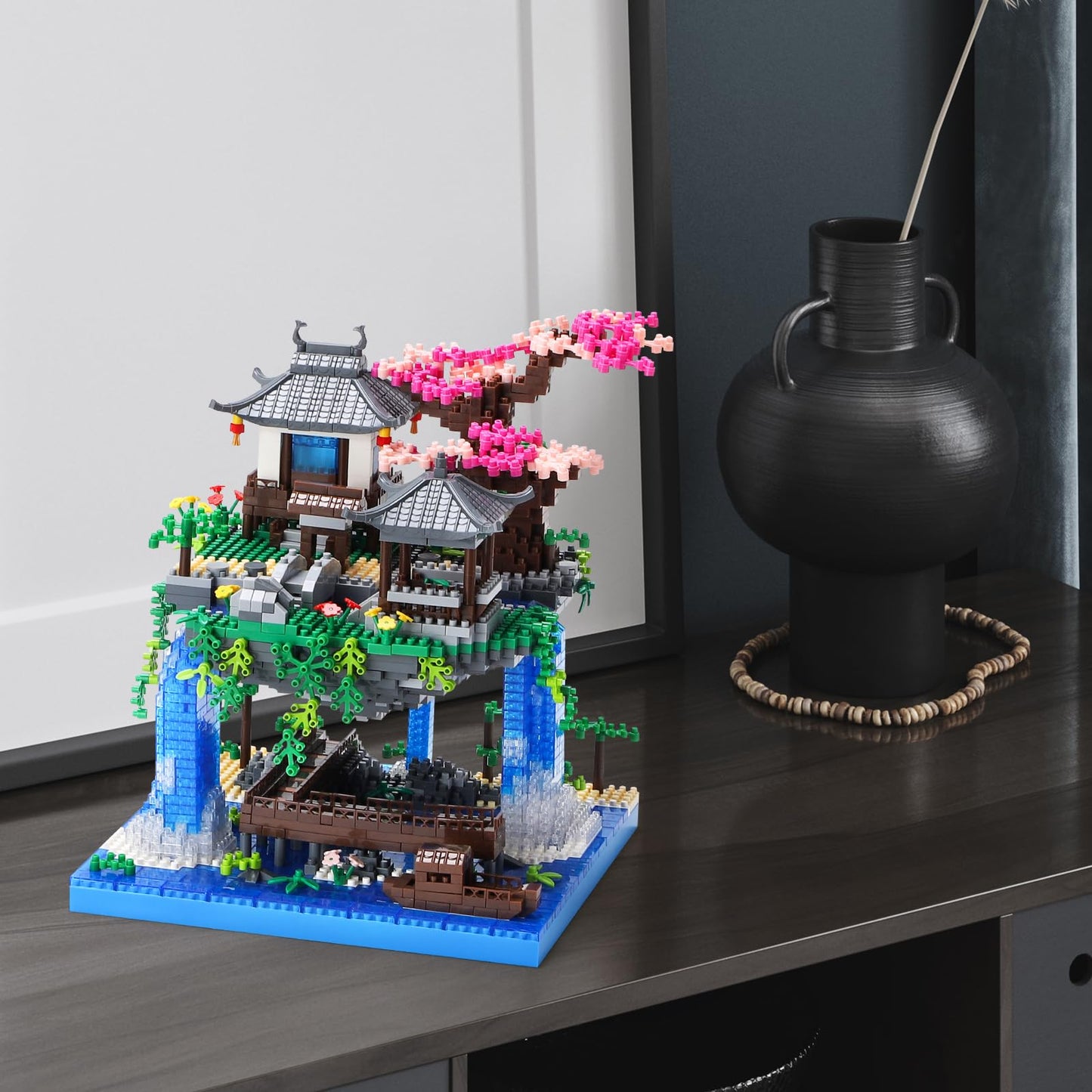 CAXIMSY Cherry Blossom Bonsai Tree House Building Set – 3320 PCS Micro Mini Blocks, Chinese Architecture Gift for Kids & Adults