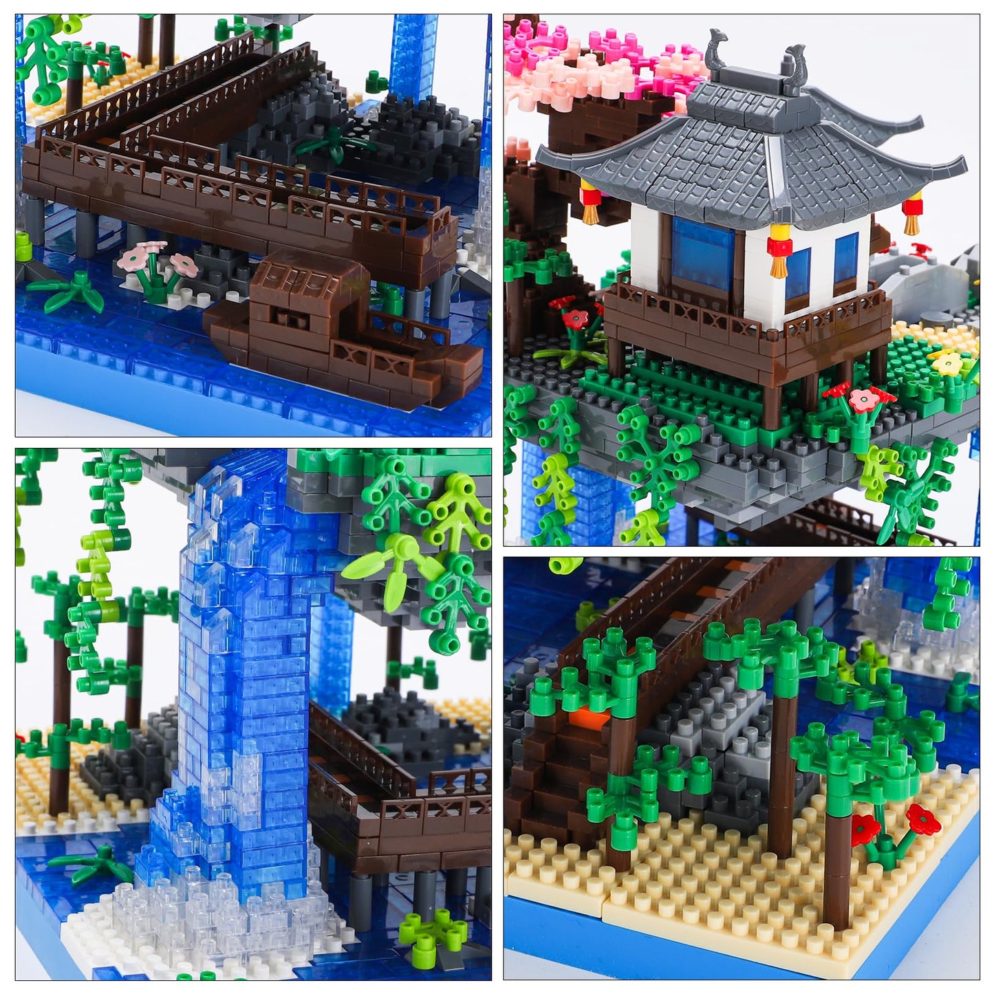 CAXIMSY Cherry Blossom Bonsai Tree House Building Set – 3320 PCS Micro Mini Blocks, Chinese Architecture Gift for Kids & Adults