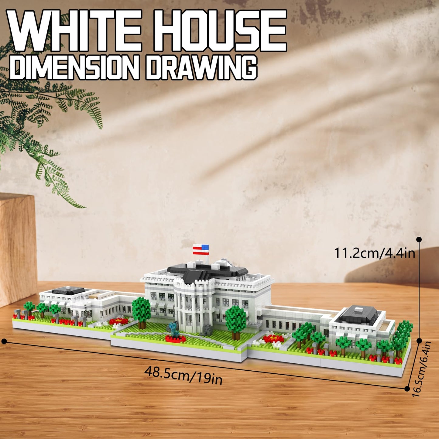 CAXIMSY White House Model – 3000-Piece Micro Building Block Set for Adults