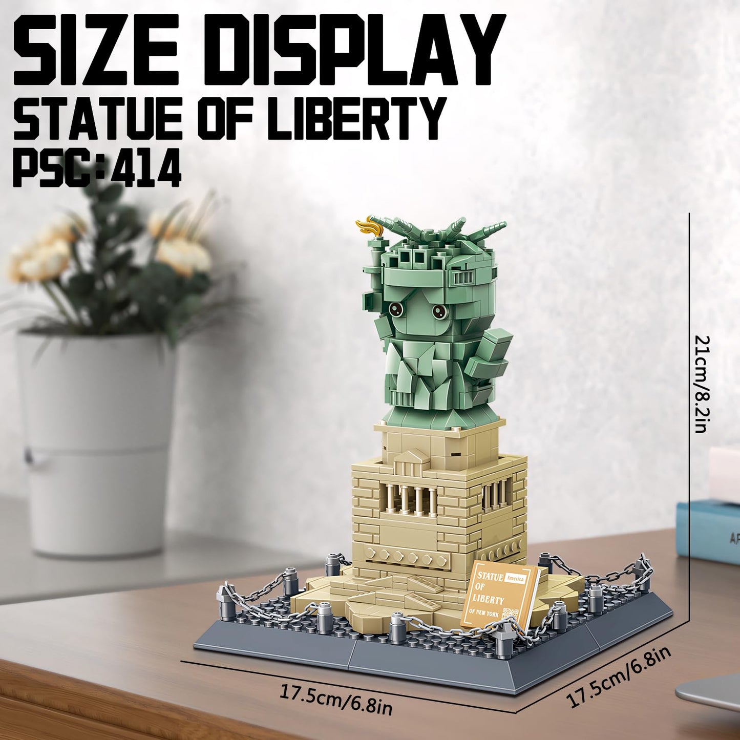 CAXIMSY Mini Statue of Liberty Building Blocks Set - 414 Pieces