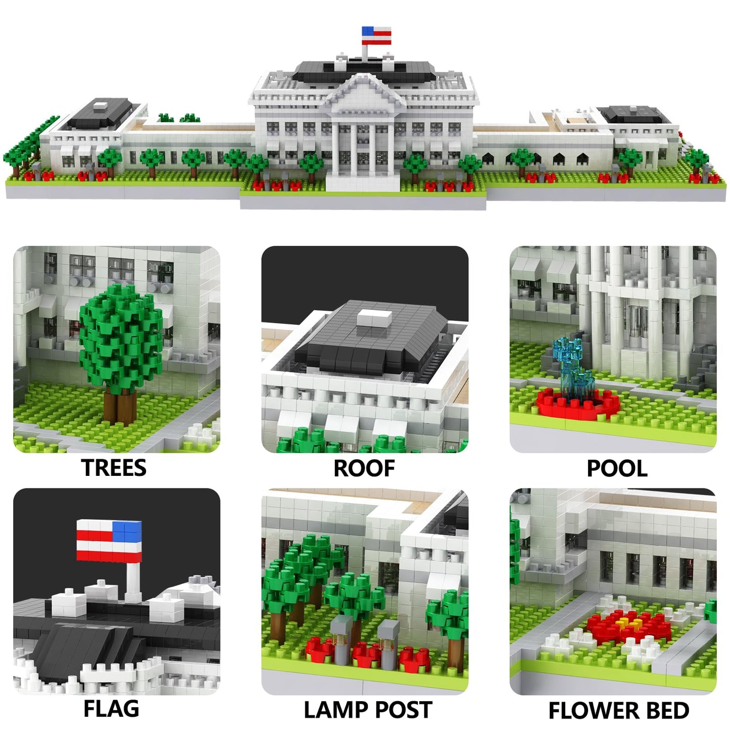 CAXIMSY White House Model – 3000-Piece Micro Building Block Set for Adults