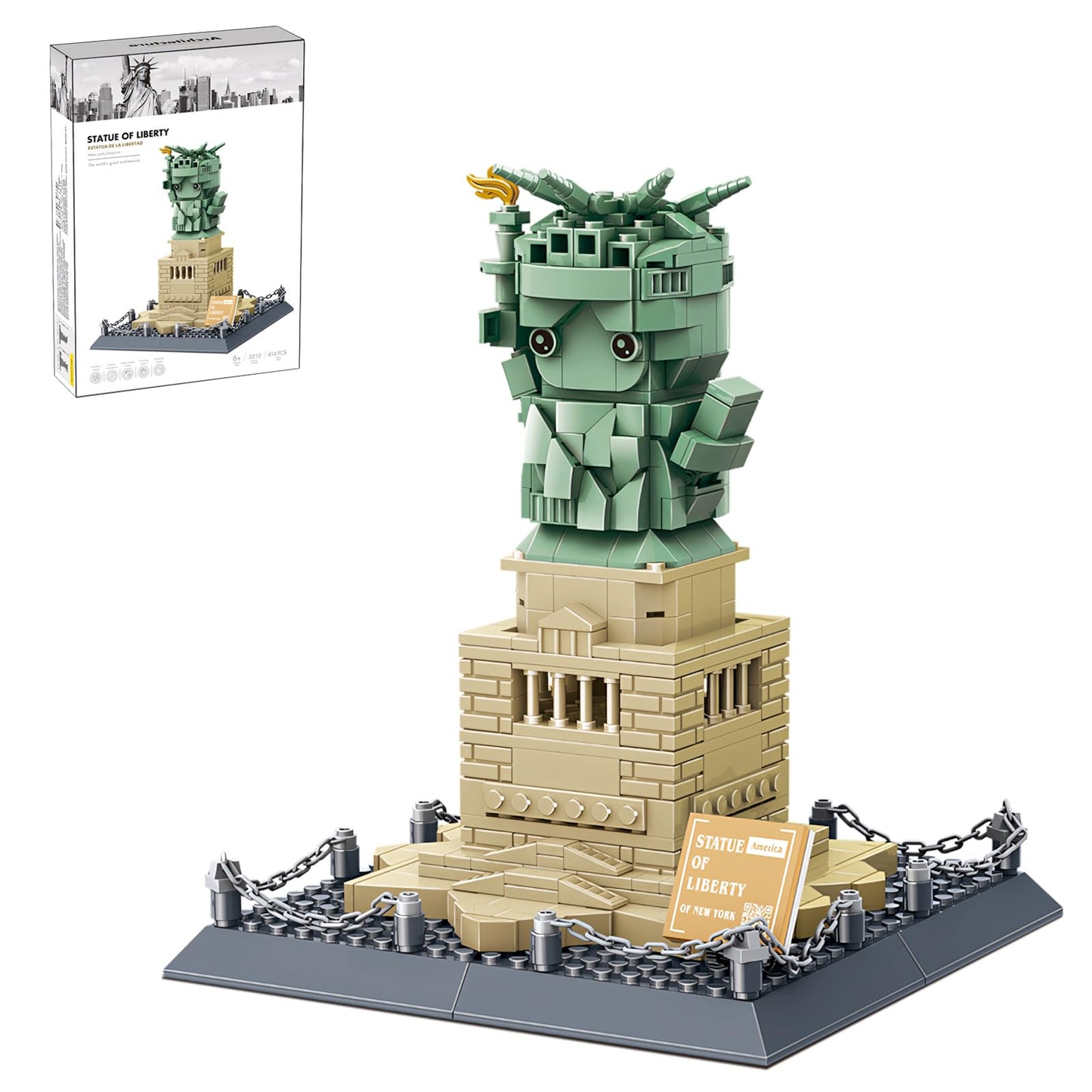 CAXIMSY Mini Statue of Liberty Building Blocks Set - 414 Pieces