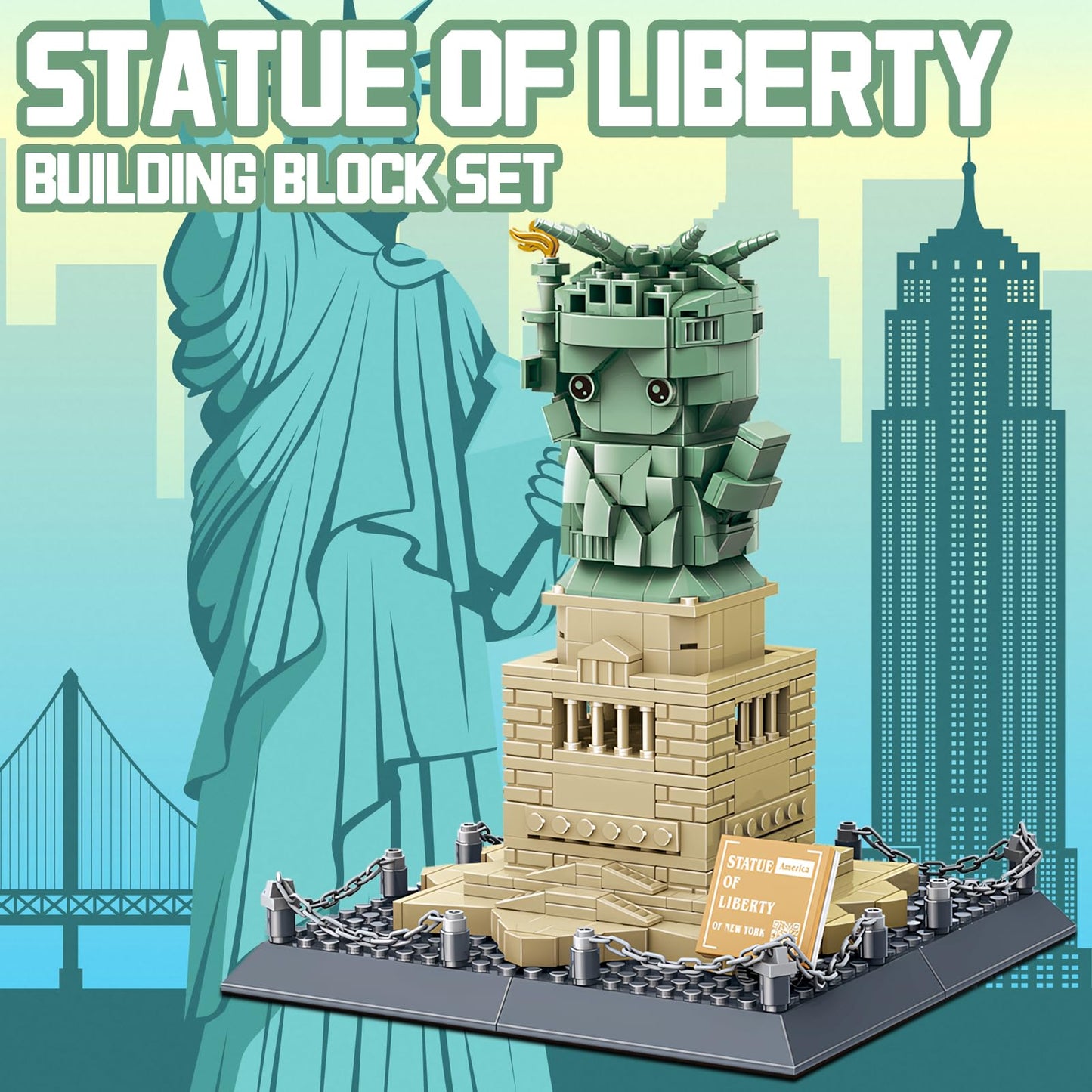 CAXIMSY Mini Statue of Liberty Building Blocks Set - 414 Pieces