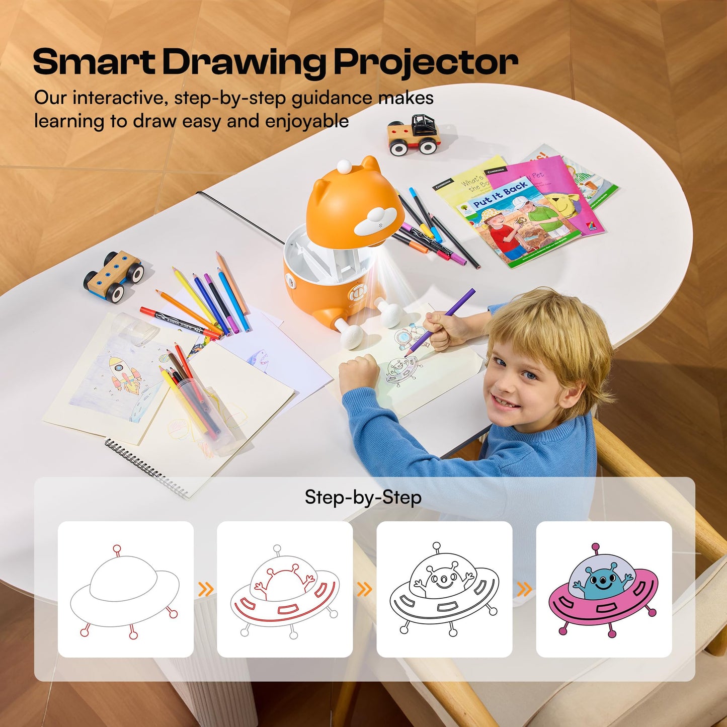 Caydo T3 AI Drawing Projector — 700+ Patterns, AI Art, Eye-Safe Learning for Kids