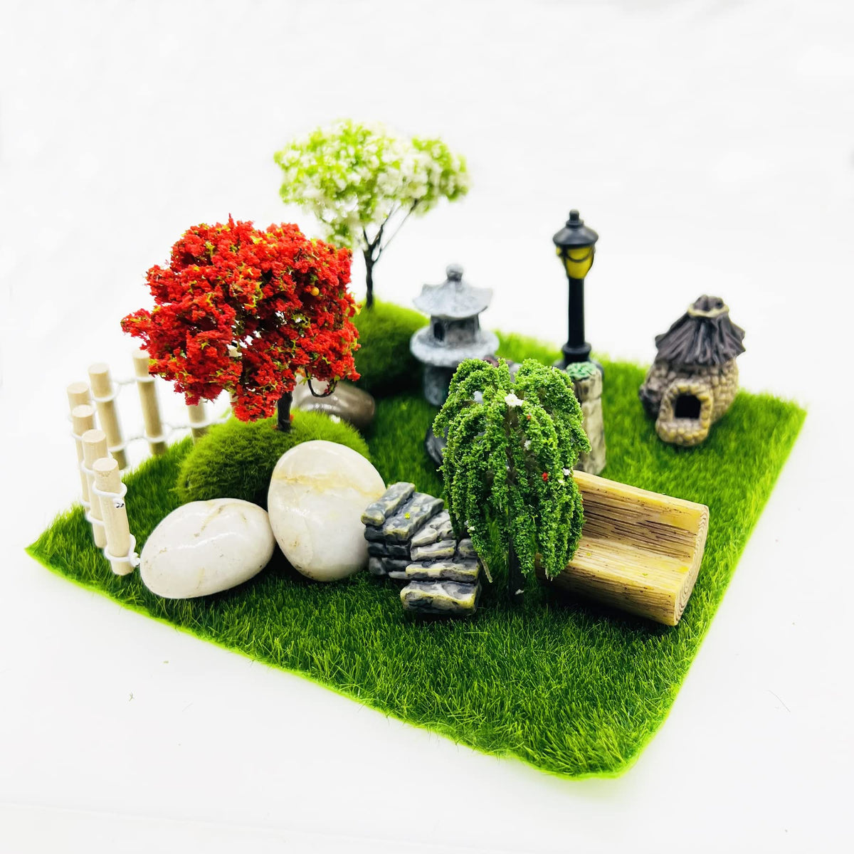 Cayway 26-Piece Outdoor Fairy Garden Miniatures & Zen Garden Kit