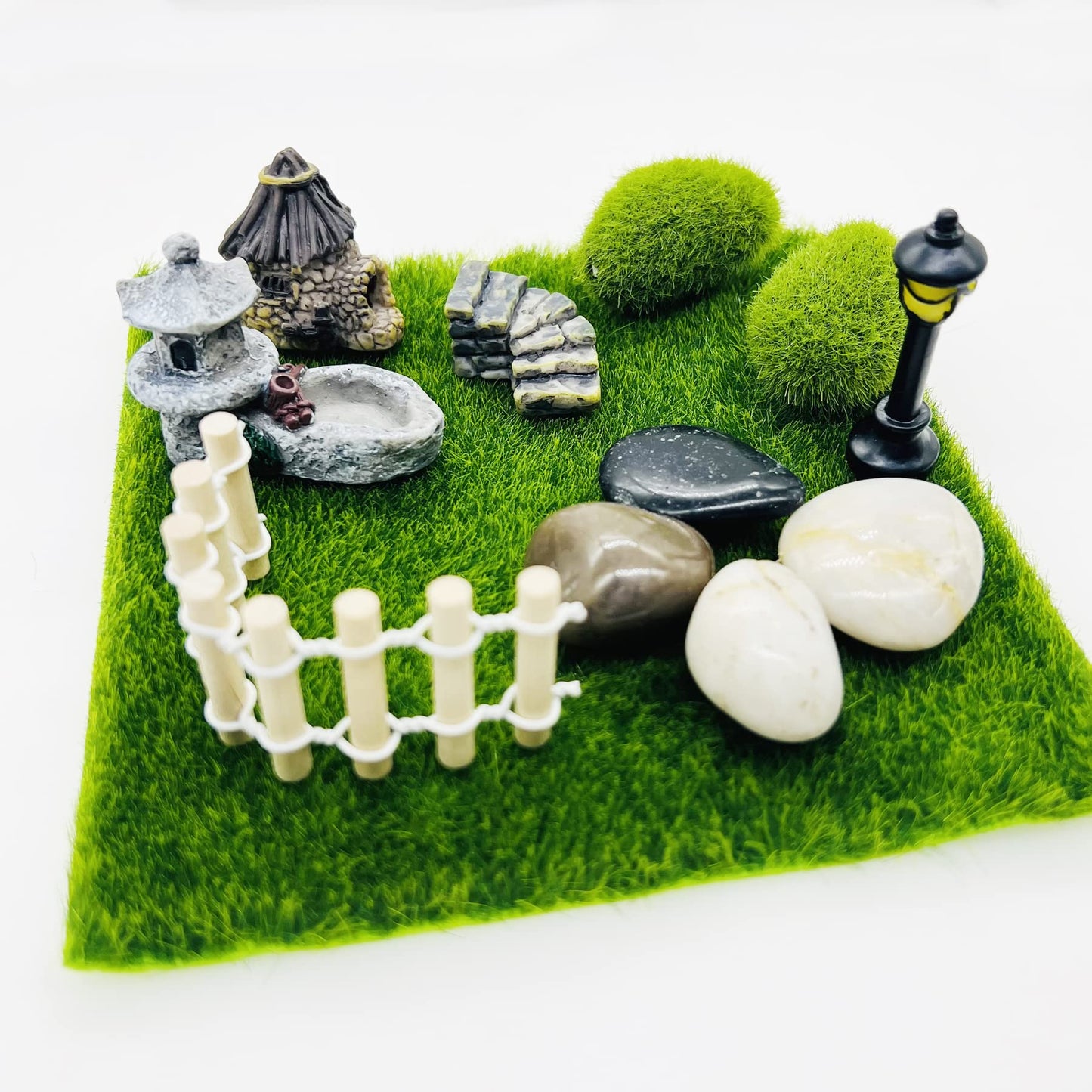 Cayway 26-Piece Outdoor Fairy Garden Miniatures & Zen Garden Kit