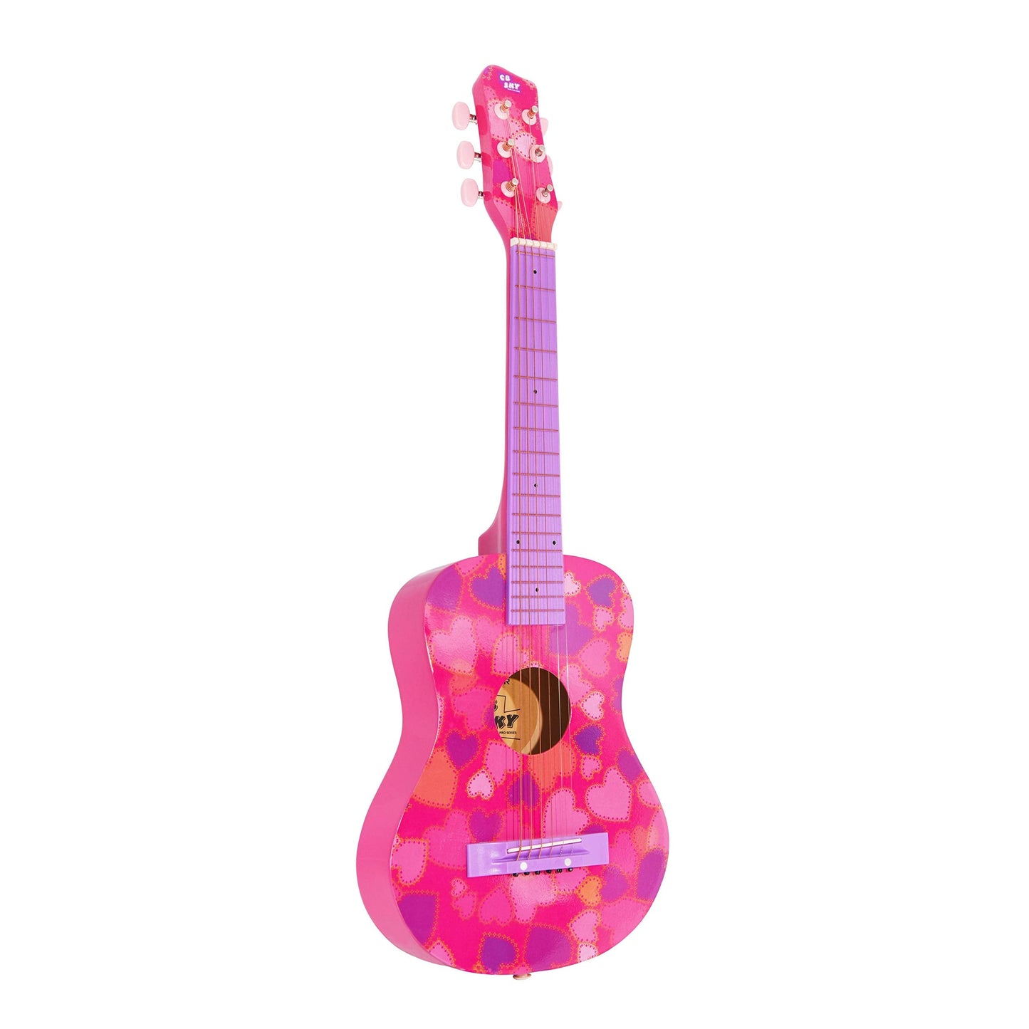 CB SKY 30” Heart Design Acoustic Guitar – Pink for Kids & Beginners