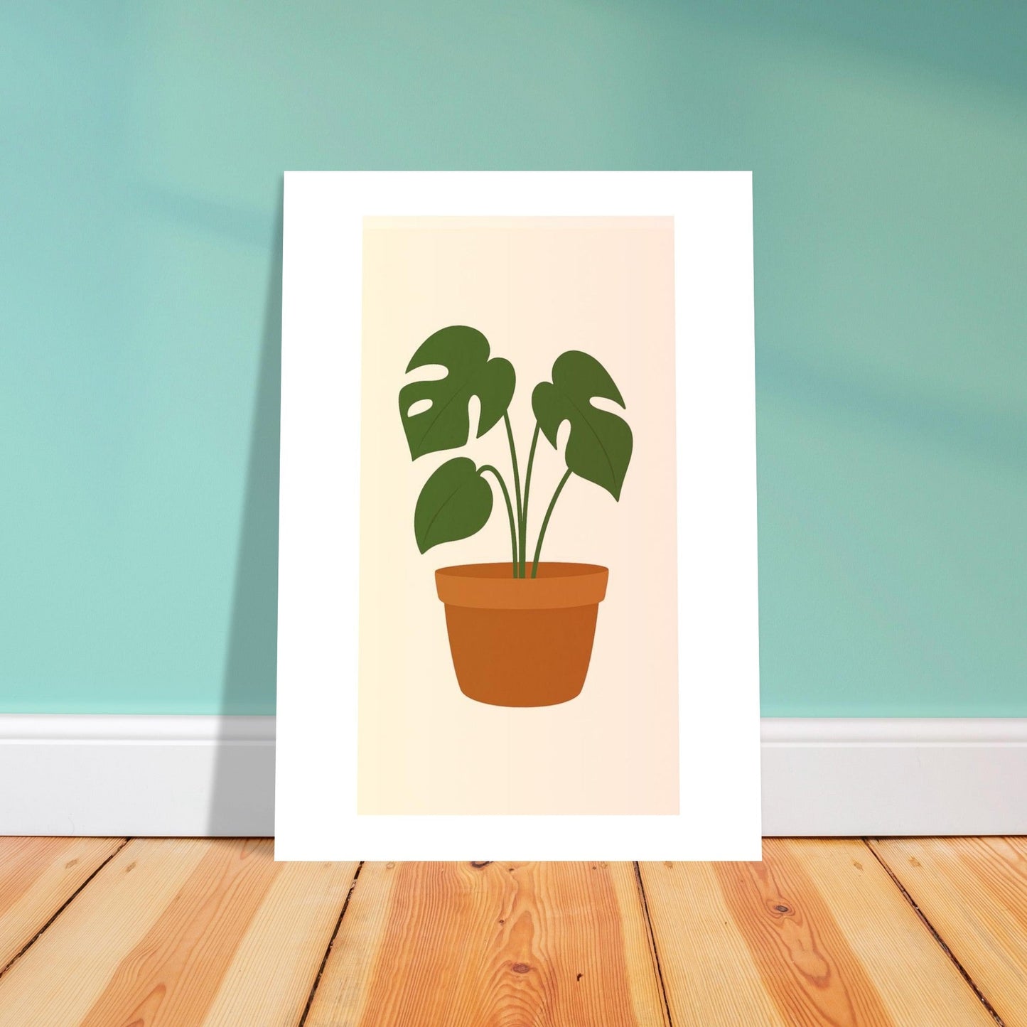 Minimalist Monstera Plant Print – Boho Botanical Wall Art
