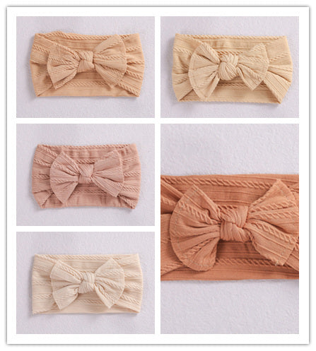 Baby Hair Accessories Elastic Head Bandwidth Edge Nylon Bow Headband For Children