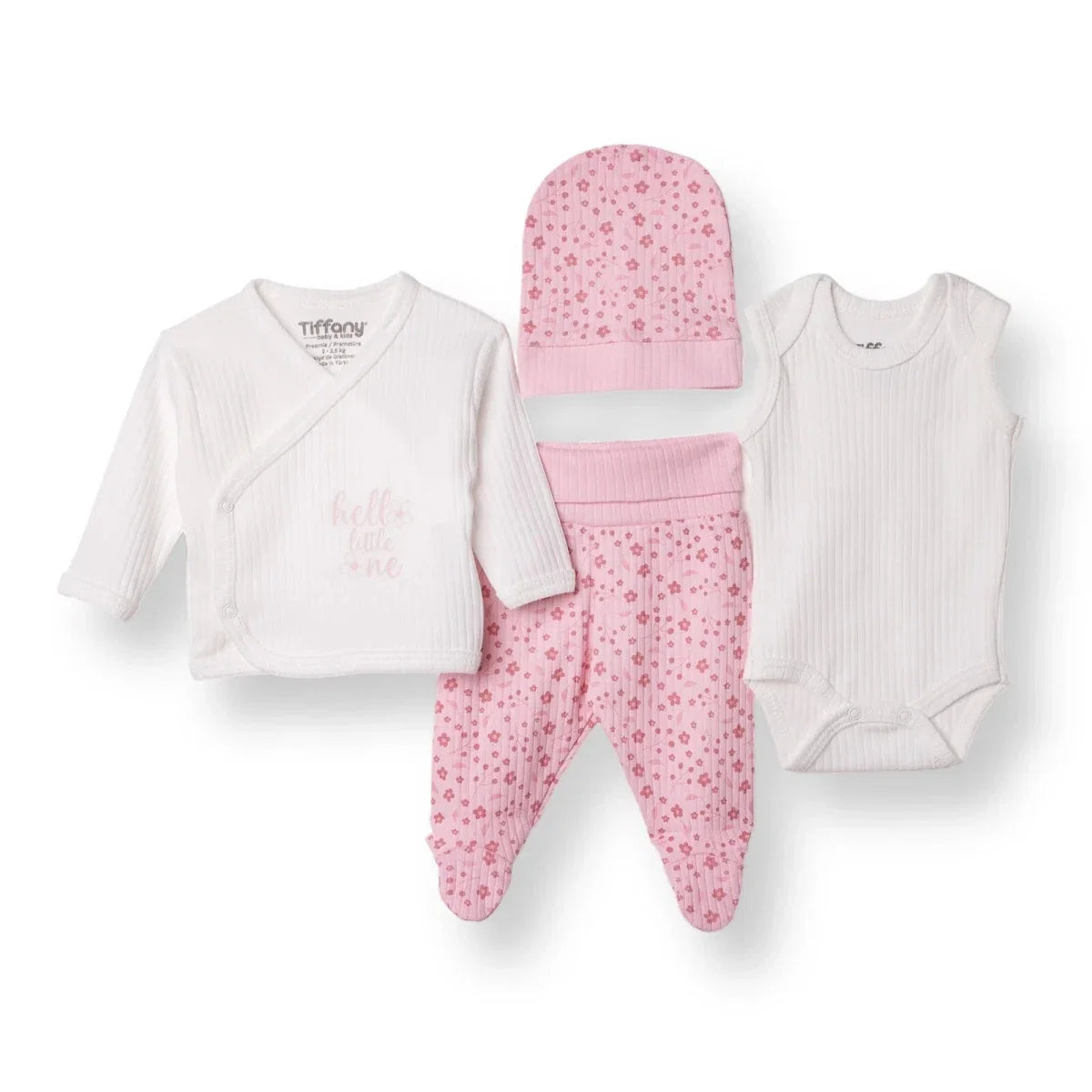 Tiffany 100% Cotton Tiny Baby Set - Ecru
