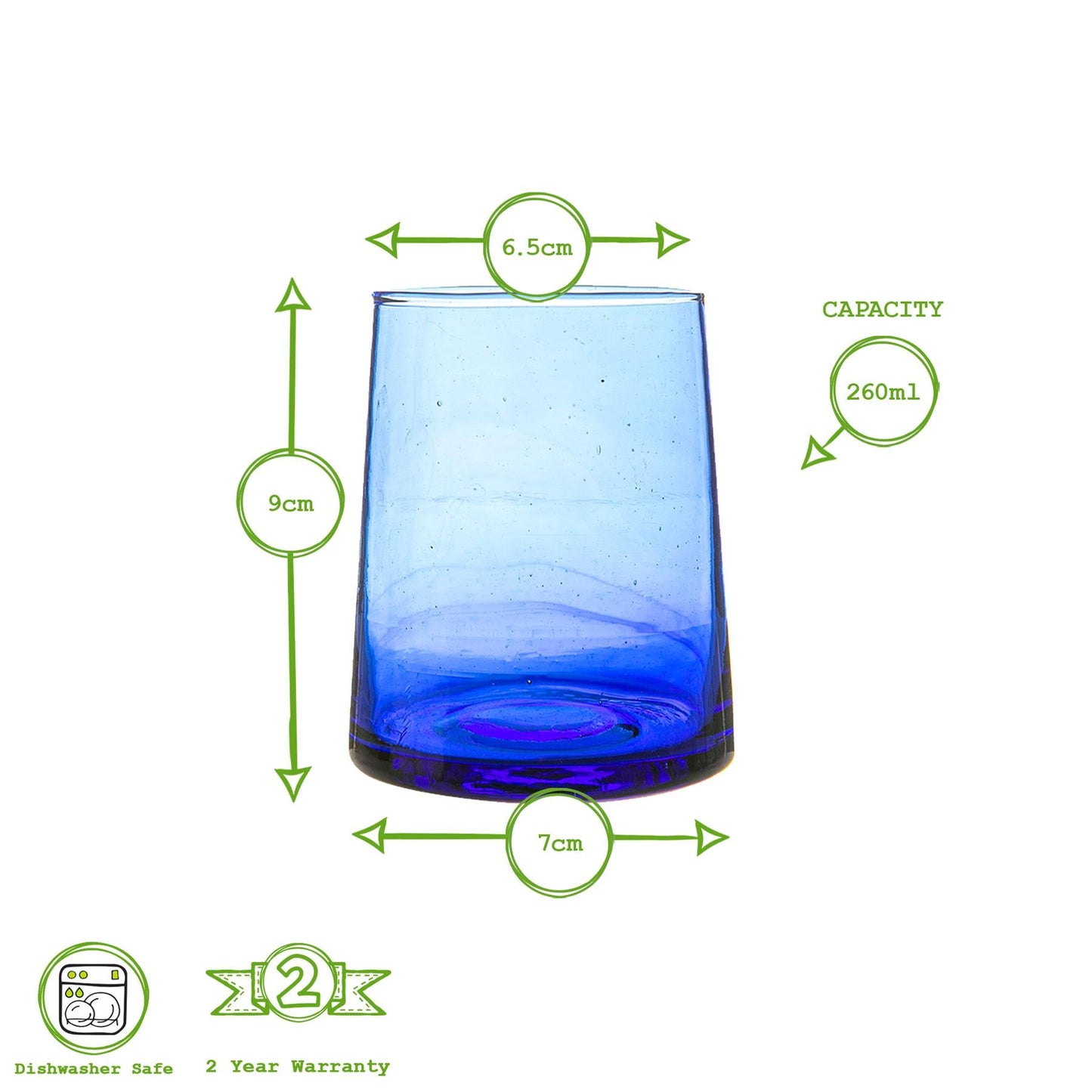 260ml Merzouga Recycled Tumbler Glasses - Pack of Six