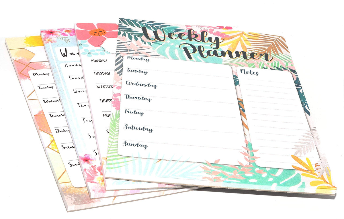 Compact - 1x A4 Flowers Layout Weekly Planner Pad Design at Random
