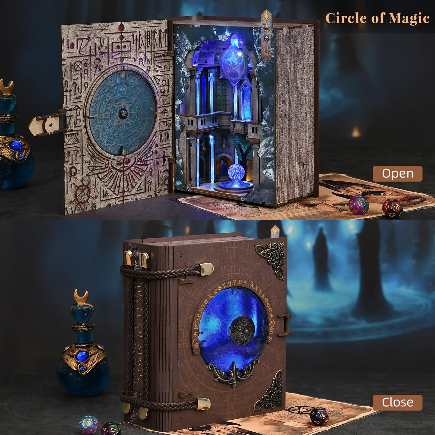 CCCDF Book Nook Kit — Circle of Magic DIY 3D Wooden Bookend with LED Light