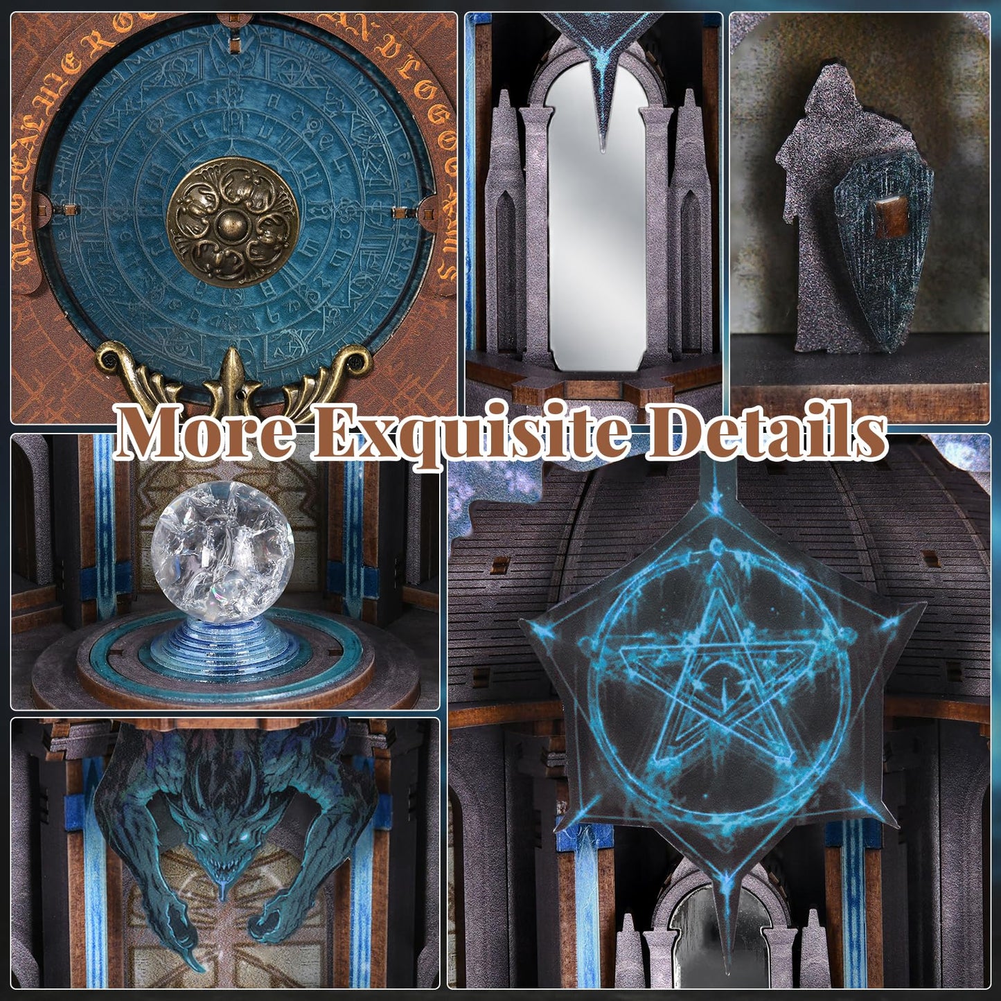 CCCDF Book Nook Kit — Circle of Magic DIY 3D Wooden Bookend with LED Light