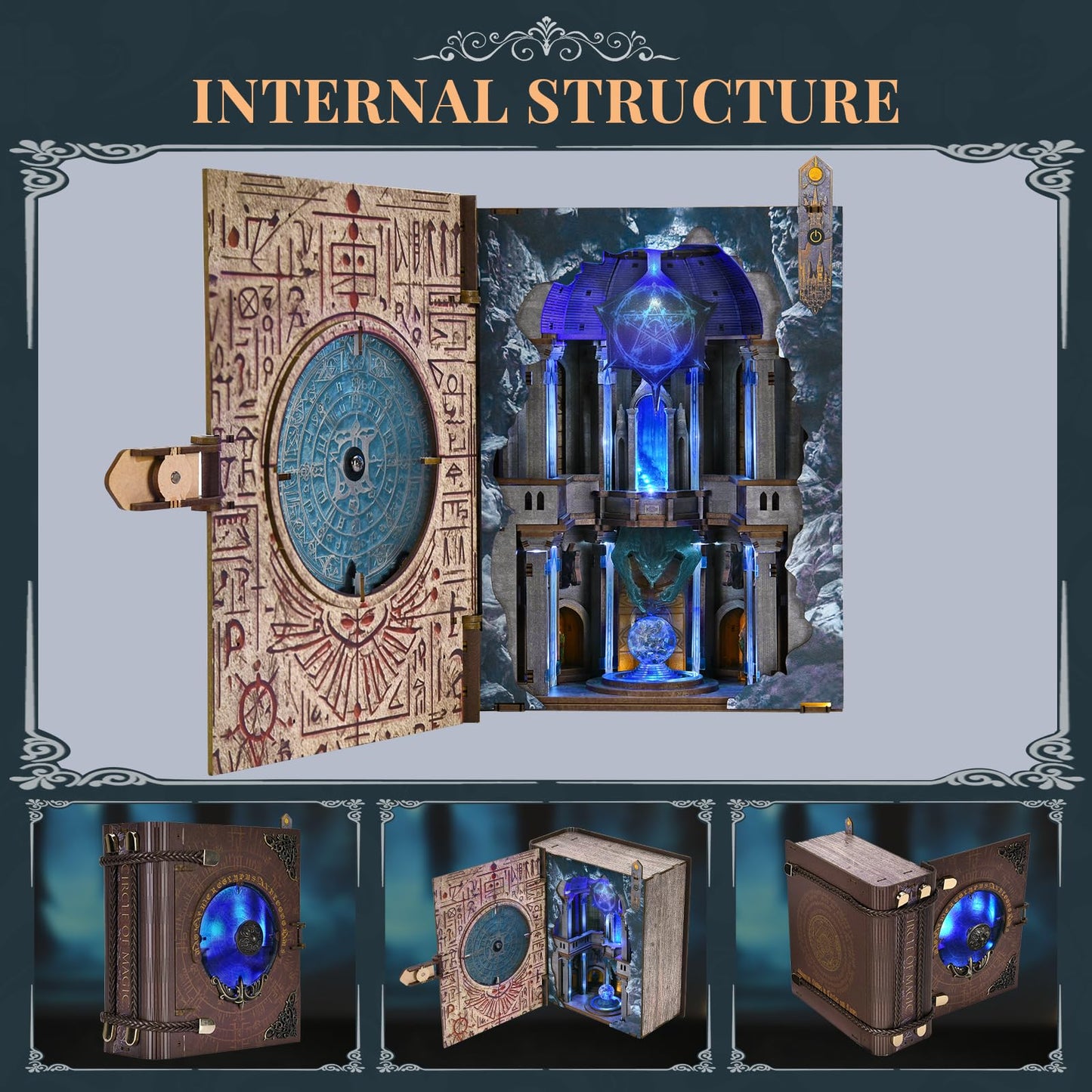 CCCDF Book Nook Kit — Circle of Magic DIY 3D Wooden Bookend with LED Light