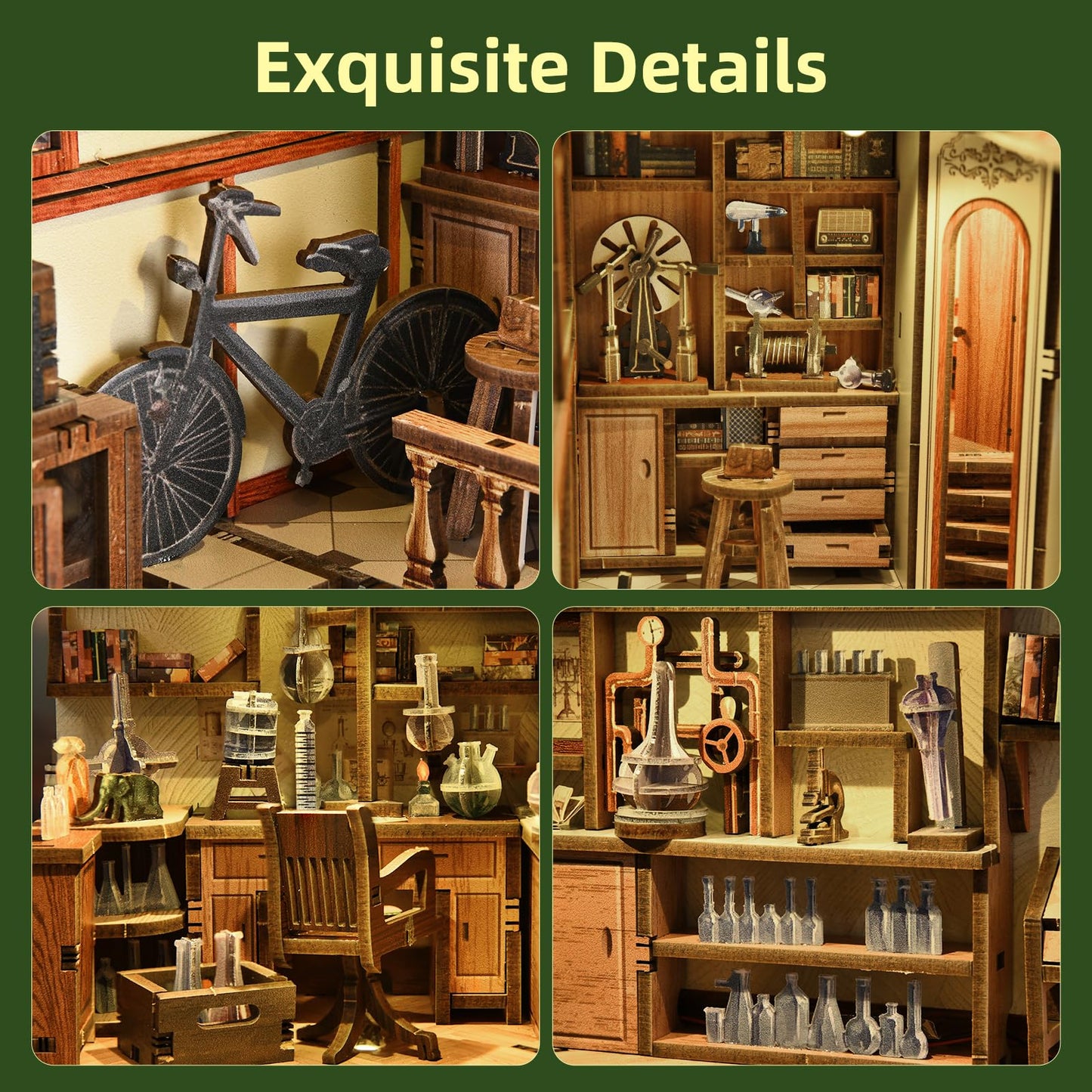 CCCDF Book Nook Kit - 3D Wooden Puzzle for Adults | The Radium Lady Scene
