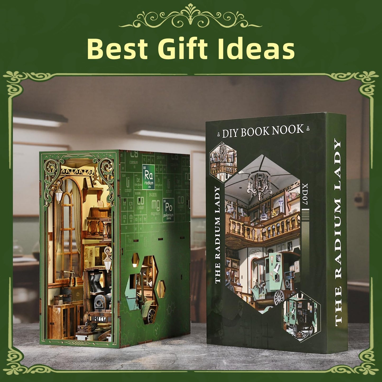 CCCDF Book Nook Kit - 3D Wooden Puzzle for Adults | The Radium Lady Scene
