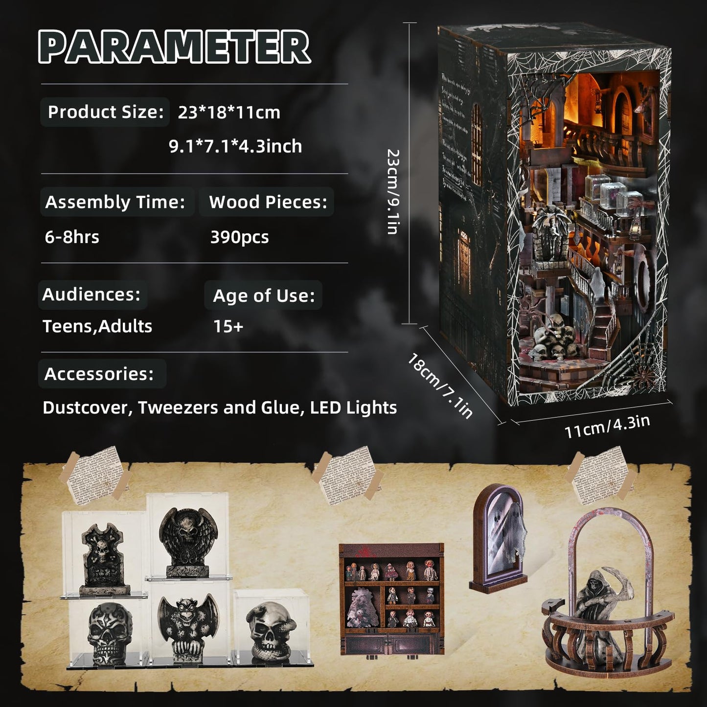 CCCDF Book Nook Kit – Haunting Relics DIY Miniature Dollhouse