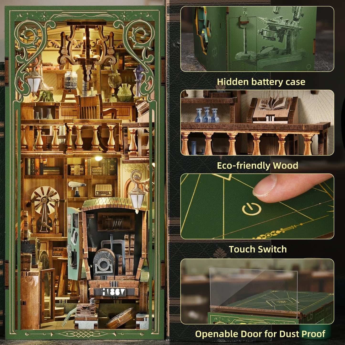 CCCDF Book Nook Kit - 3D Wooden Puzzle for Adults | The Radium Lady Scene