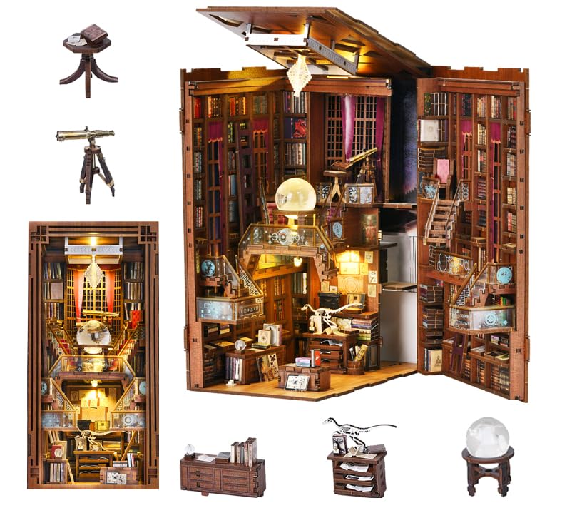 CCCDF DIY Book Nook Kit – 3D Wooden Puzzle Bookend with LED Light | Beyond Library
