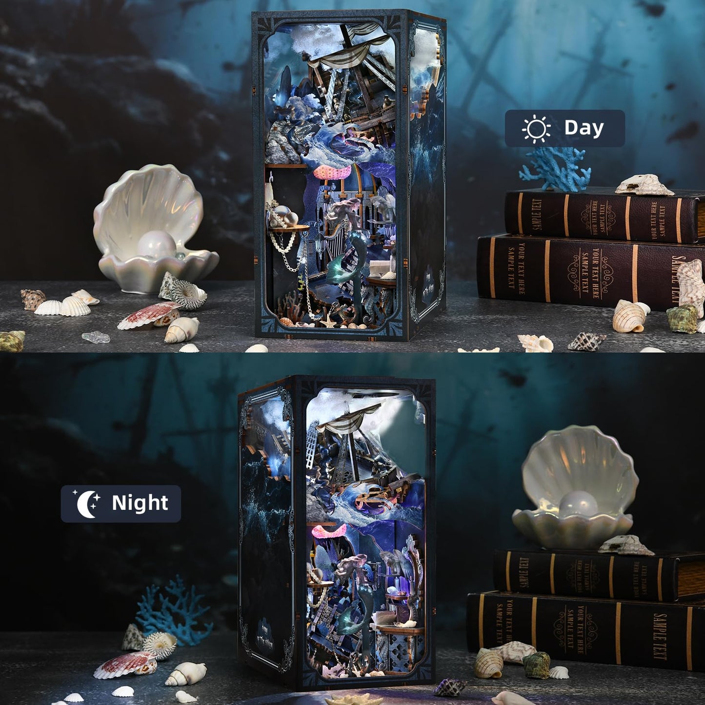 CCCDF Book Nook Kit: Song of The Sirens – DIY 3D Wooden Booknook for Adults