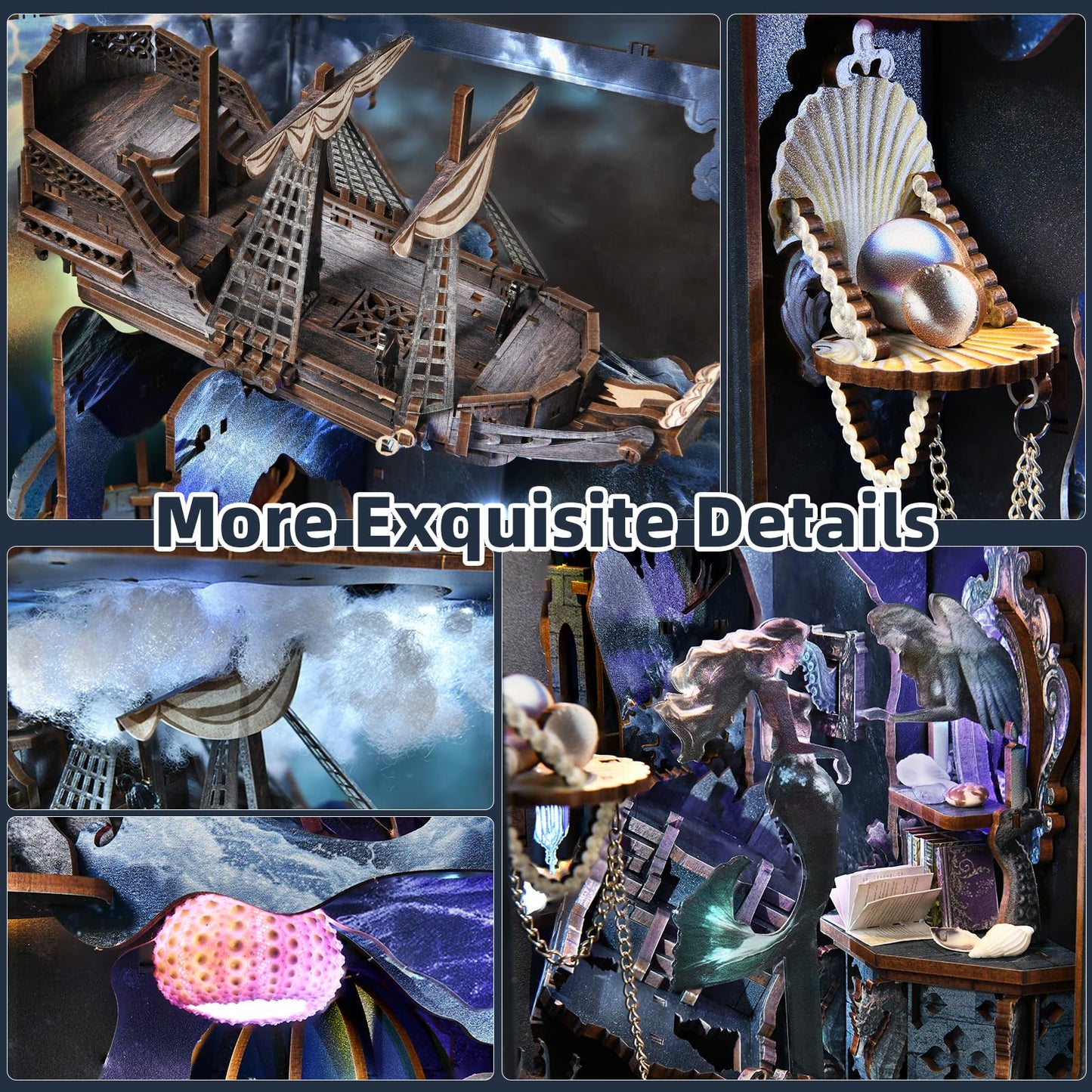CCCDF Book Nook Kit: Song of The Sirens – DIY 3D Wooden Booknook for Adults