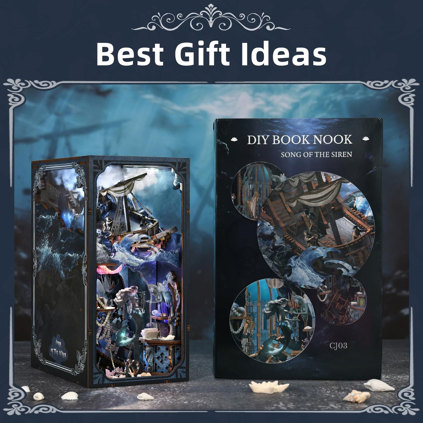 CCCDF Book Nook Kit: Song of The Sirens – DIY 3D Wooden Booknook for Adults
