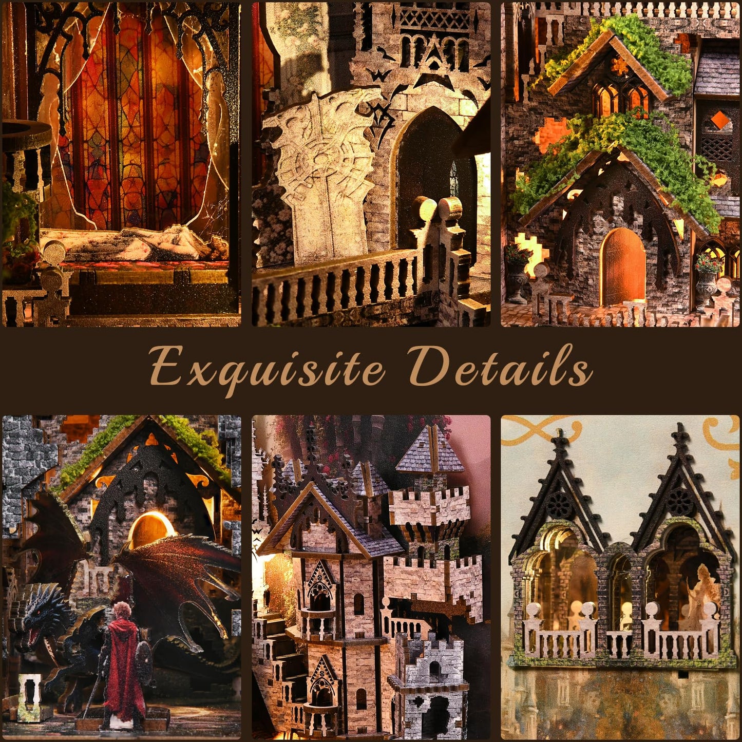 CCCDF Book Nook Kit – Sleeping Beauty 3D Wooden Miniature House Puzzle
