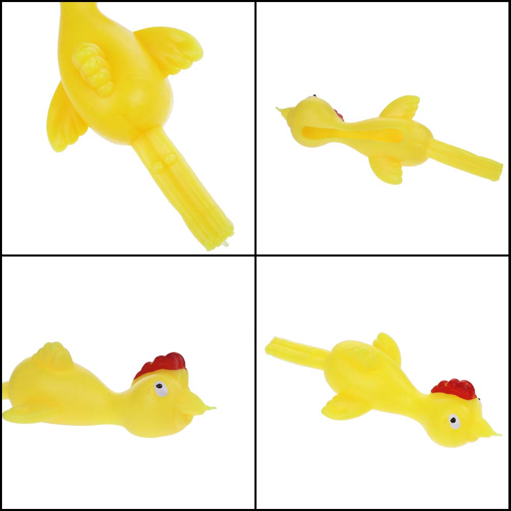 CCINEE 12-Pack Slingshot Chicken Toy – Funny Rubber Chickens for Kids & Adults