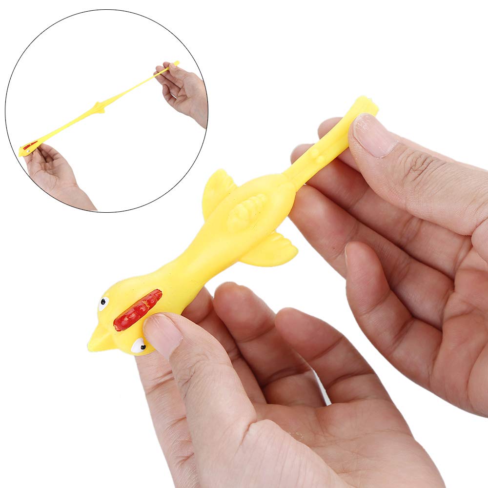 CCINEE 12-Pack Slingshot Chicken Toy – Funny Rubber Chickens for Kids & Adults