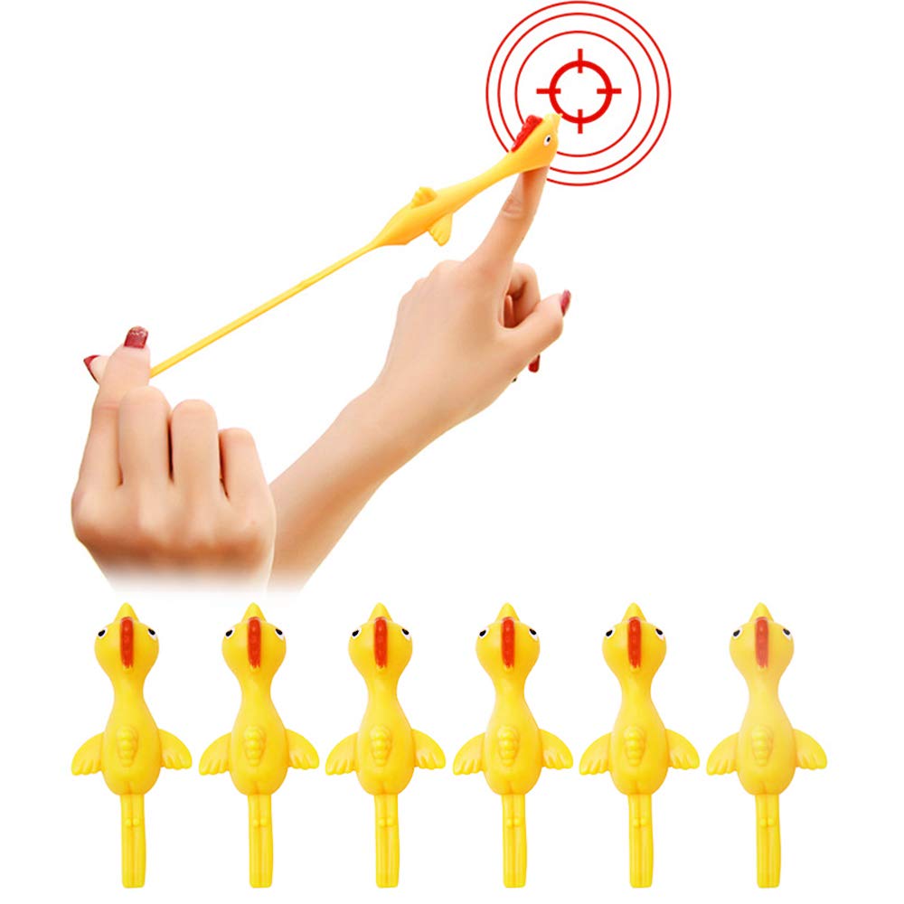 CCINEE 12-Pack Slingshot Chicken Toy – Funny Rubber Chickens for Kids & Adults