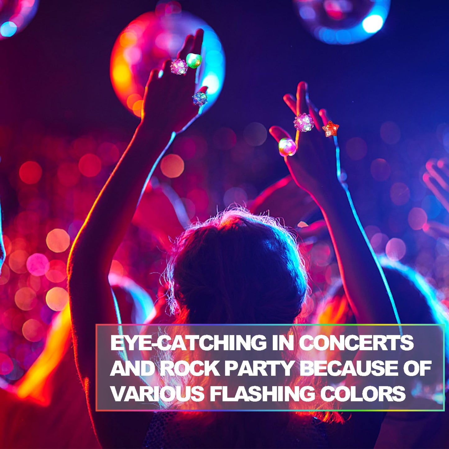 CCINEE 24Pcs Light Up Rings – LED Jelly Rings Glow in Dark Party Favors