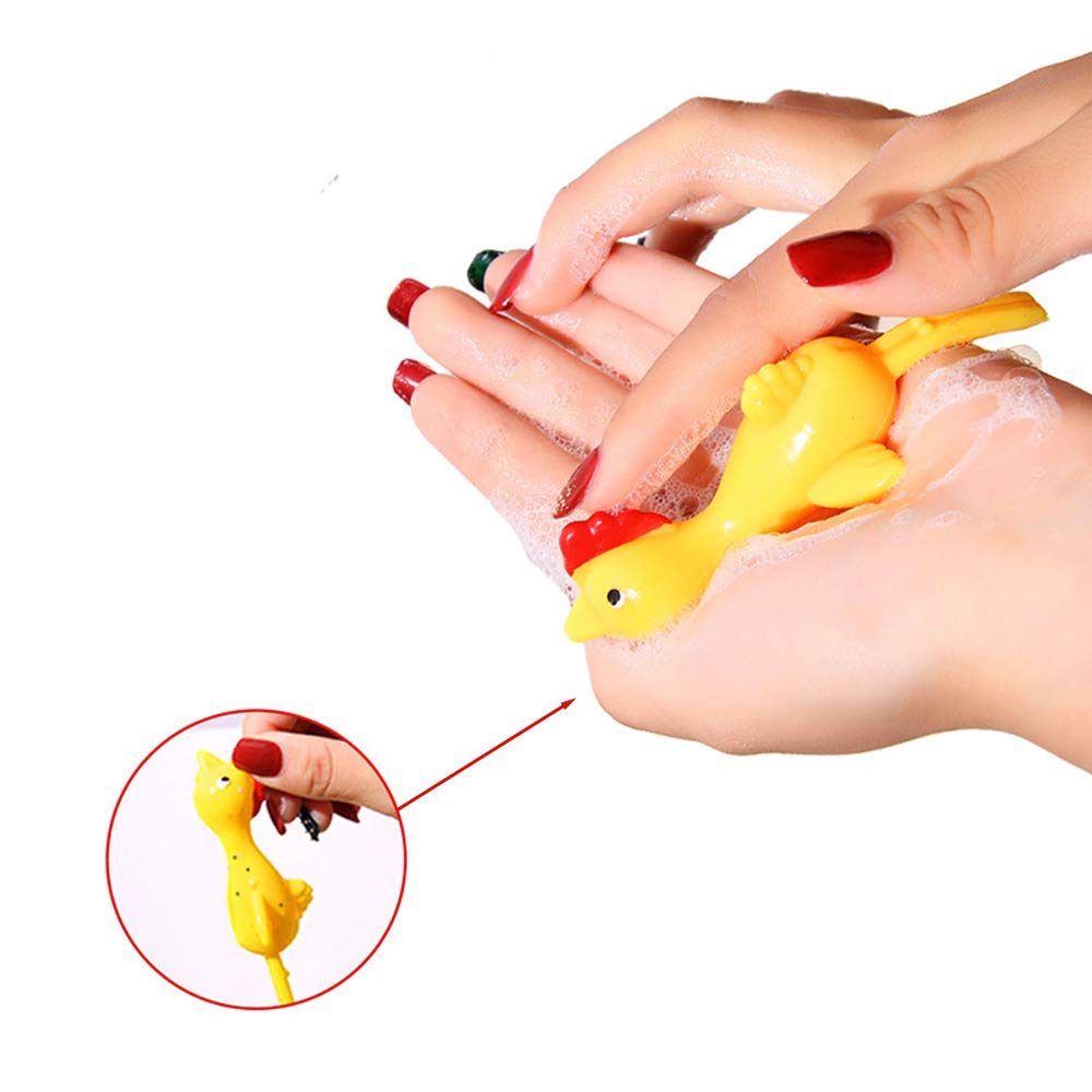 CCINEE 12-Pack Slingshot Chicken Toy – Funny Rubber Chickens for Kids & Adults