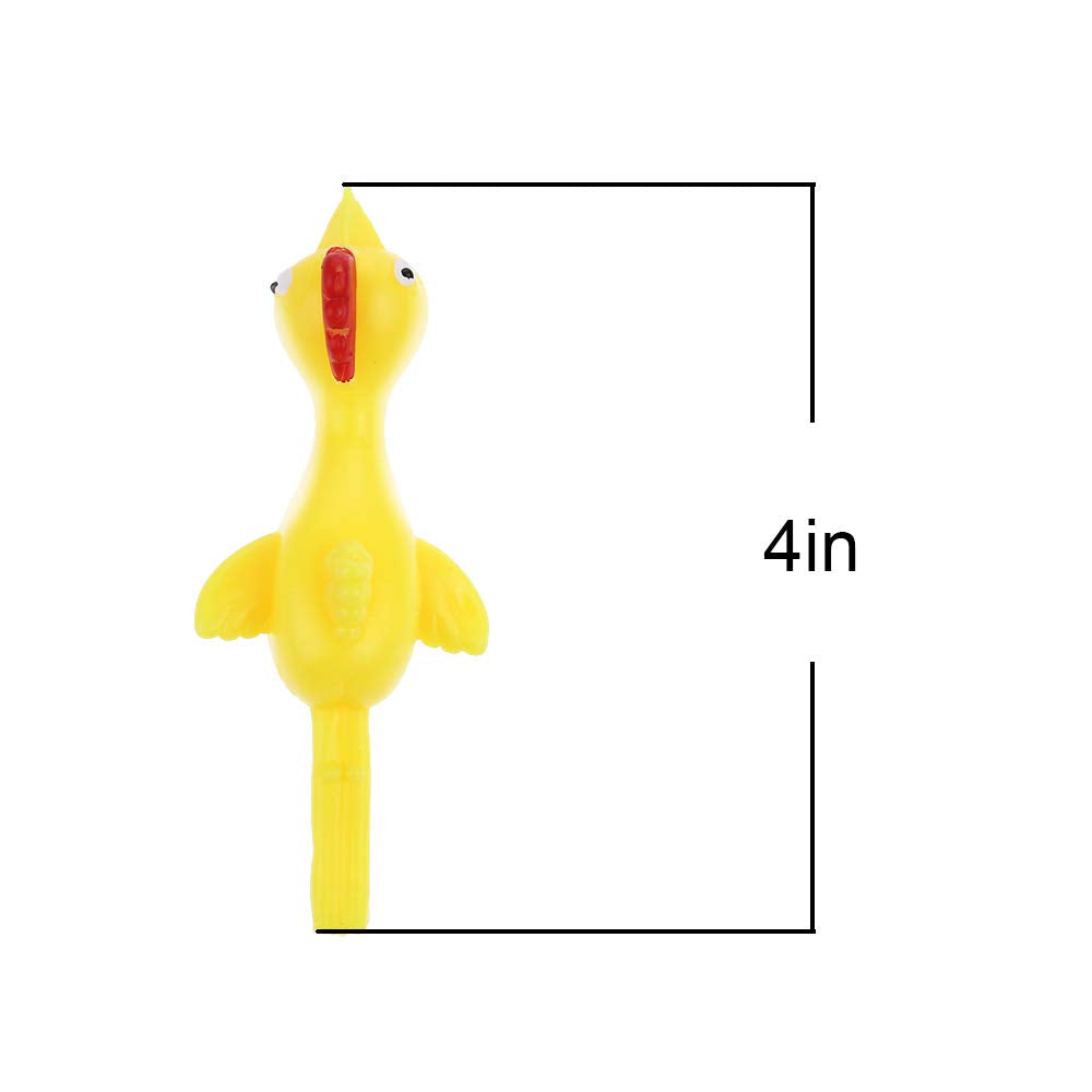 CCINEE 12-Pack Slingshot Chicken Toy – Funny Rubber Chickens for Kids & Adults