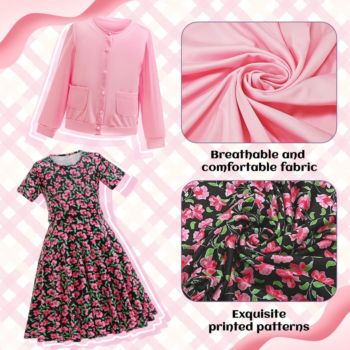 CCJRLM 100 Days of School Costume for Girls — Old Lady Grandma Outfit for 100th Day