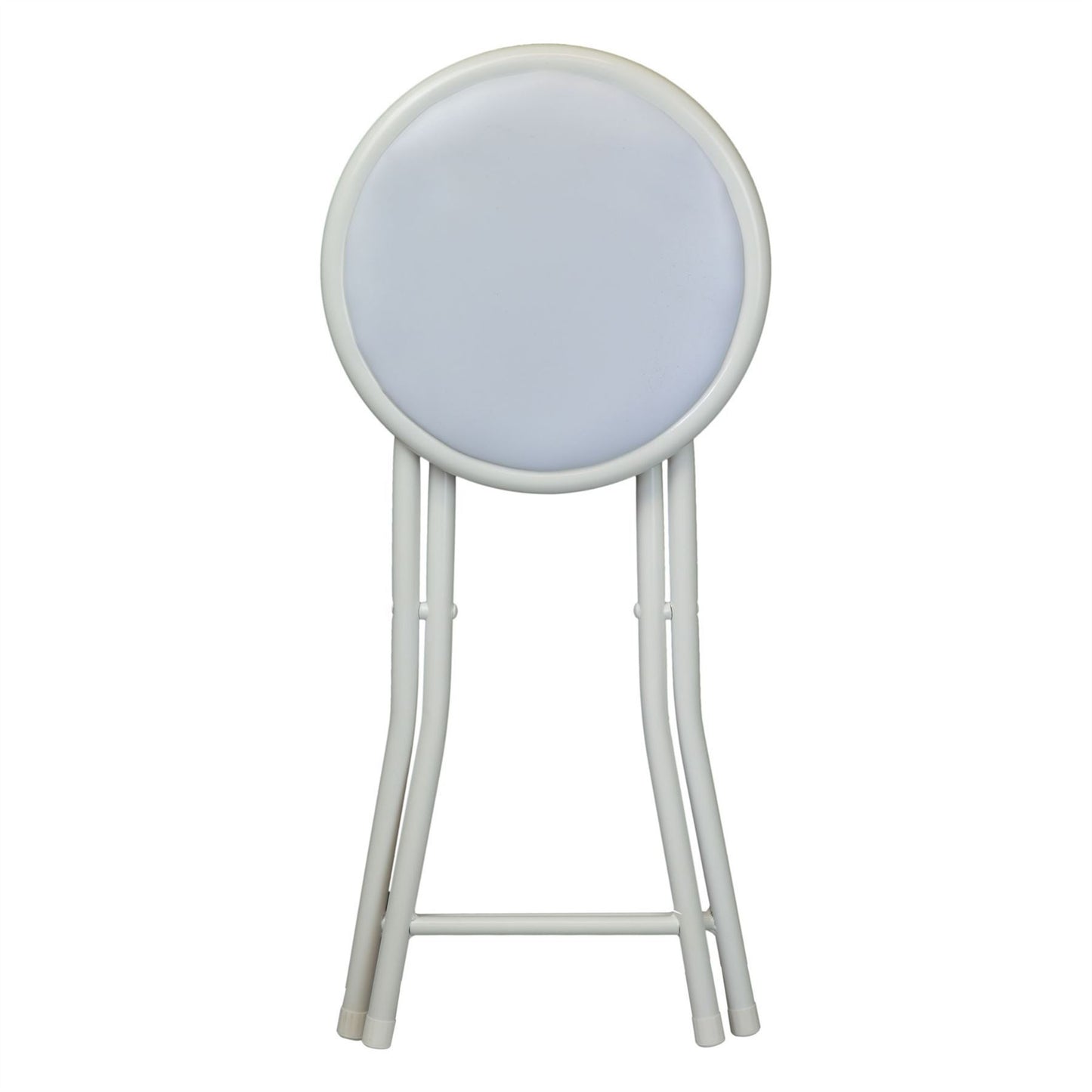 White Padded Folding Stool