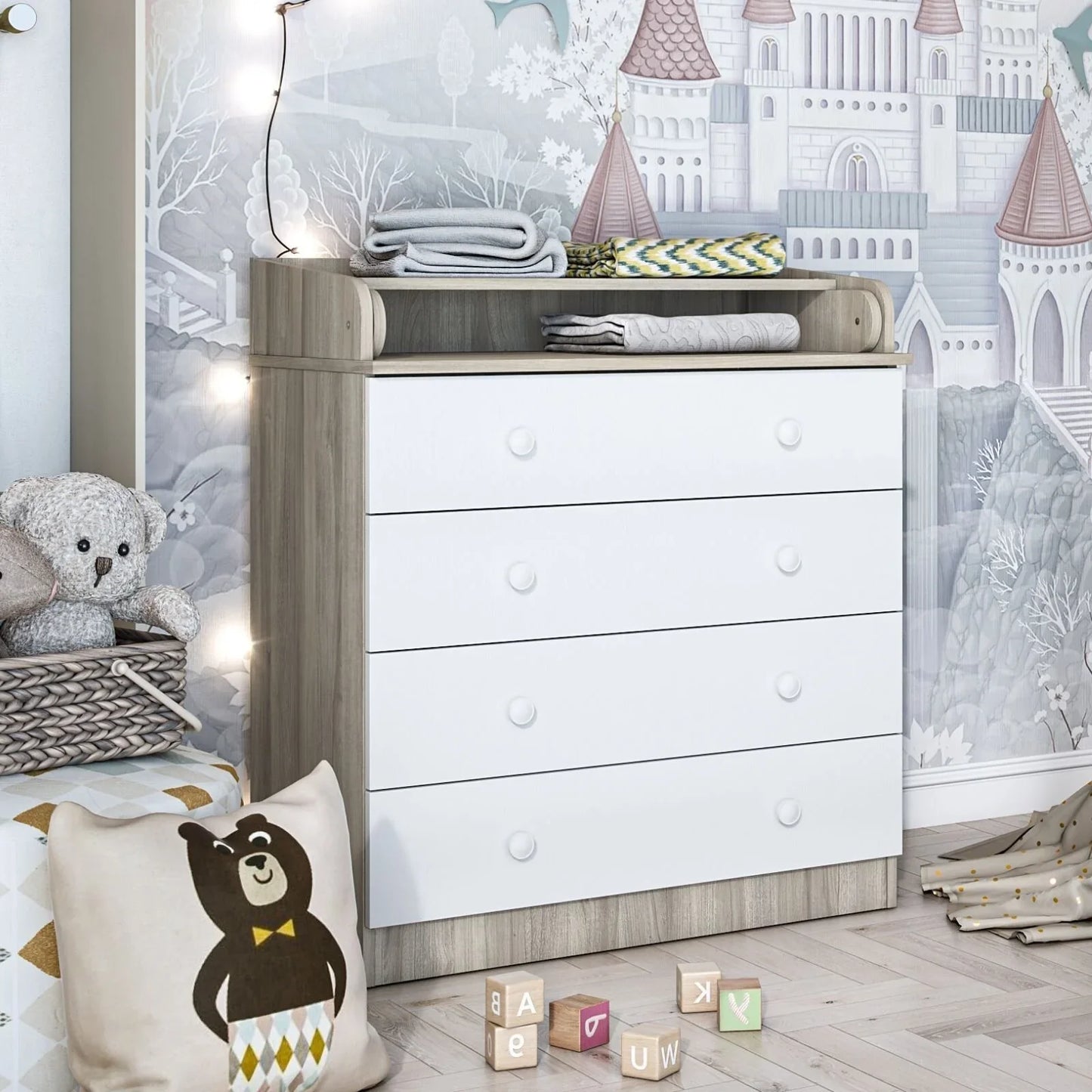 Shefa Kids 800 Changing Dressers - Elm/White