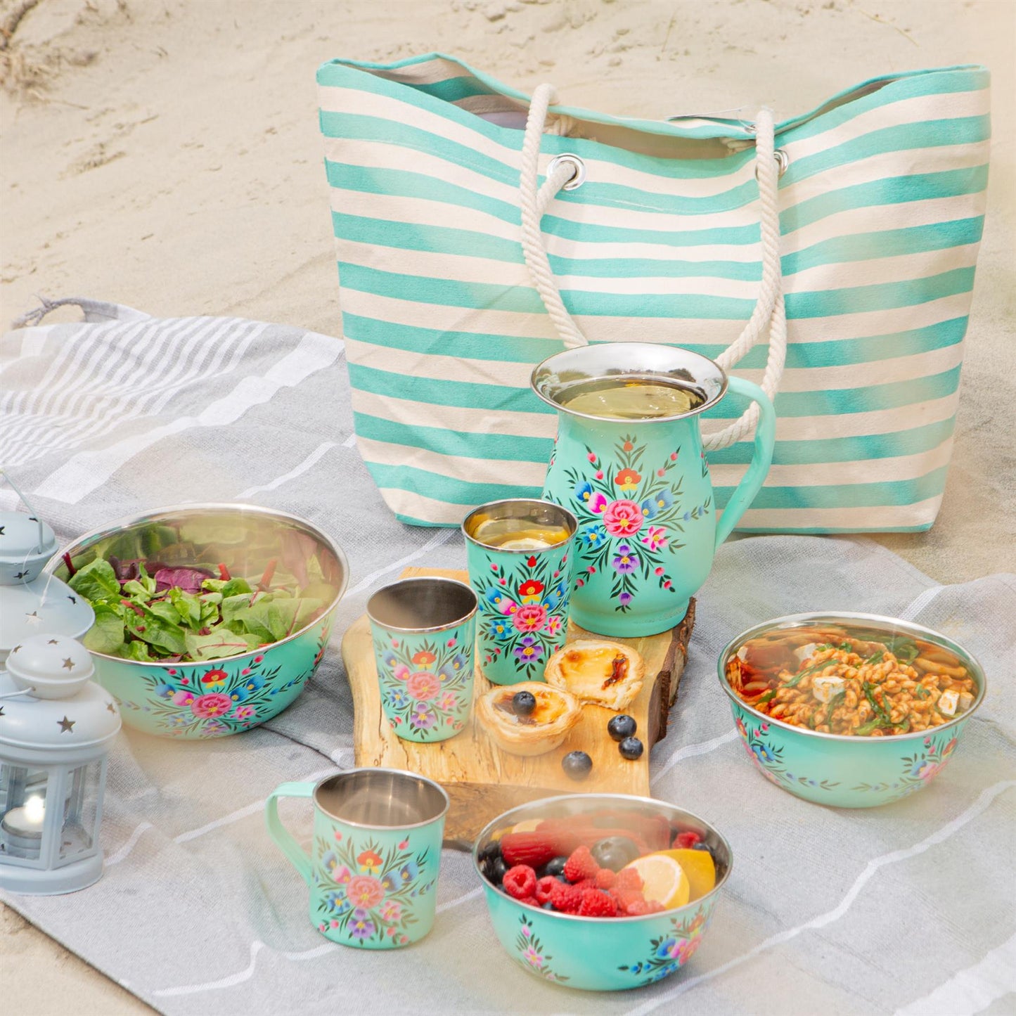 Pansy 21.5cm Stainless Steel Picnic Bowl