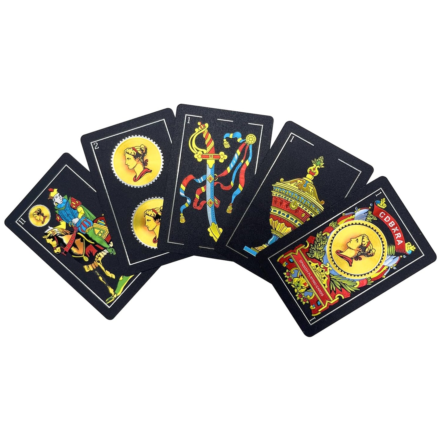 CDBXRA Spanish Playing Cards – Original Plastic Deck for Briscas, Puerto Rico & Mexican Card Games (Black)